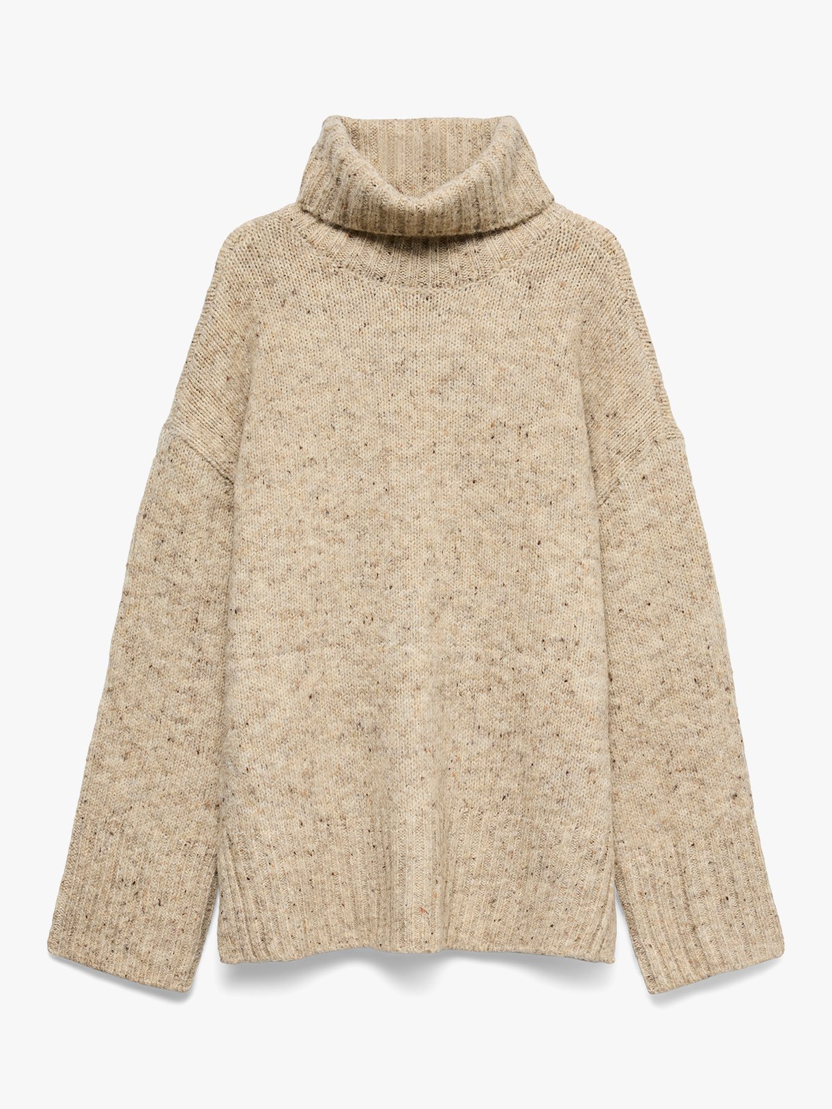 Vero Moda Ingrid Long Sleeve Roll Neck Pullover Silver Mink