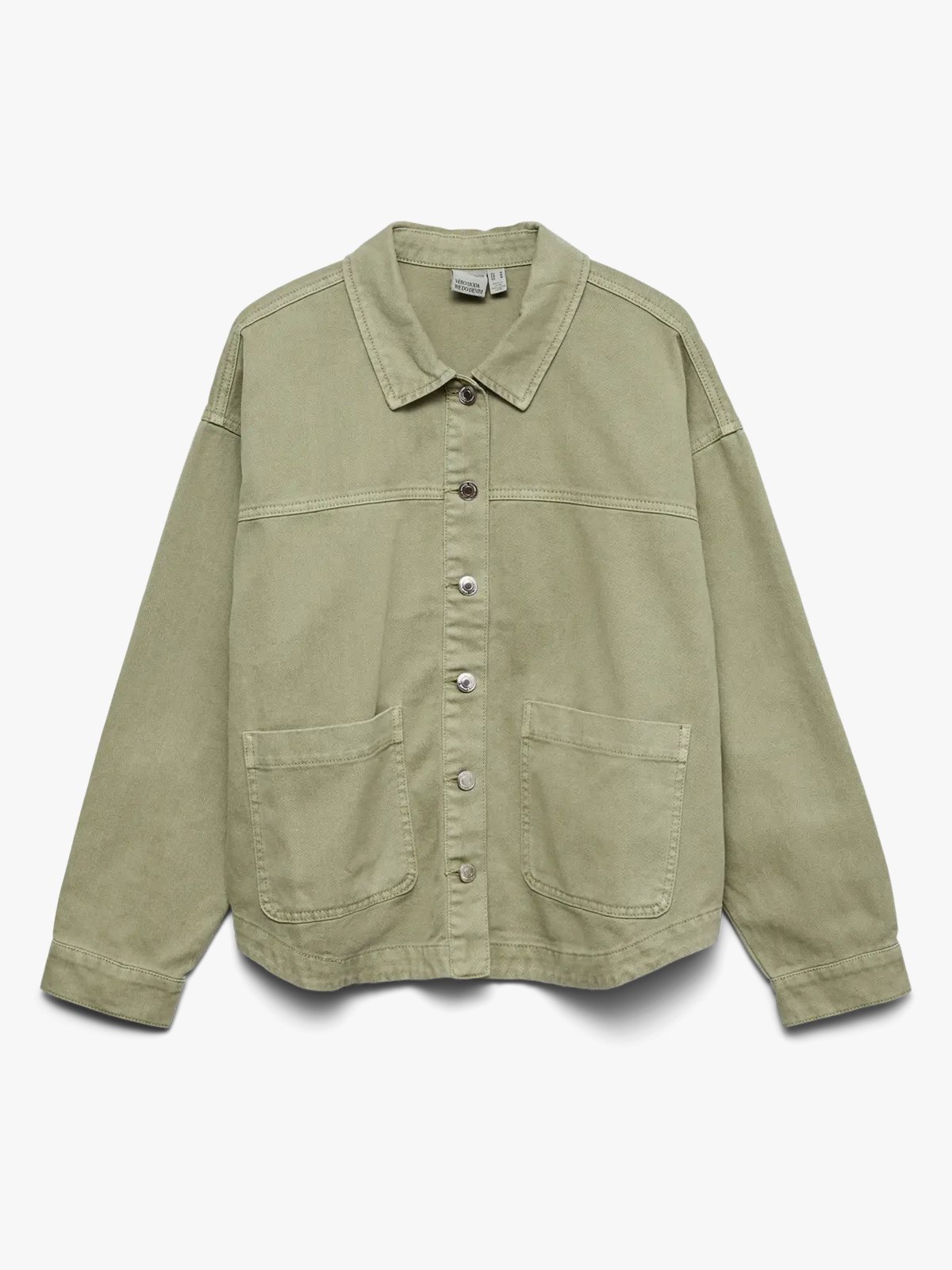 Vero Moda Jamie Long Sleeve Denim Shacket Laurel Wreath Washed