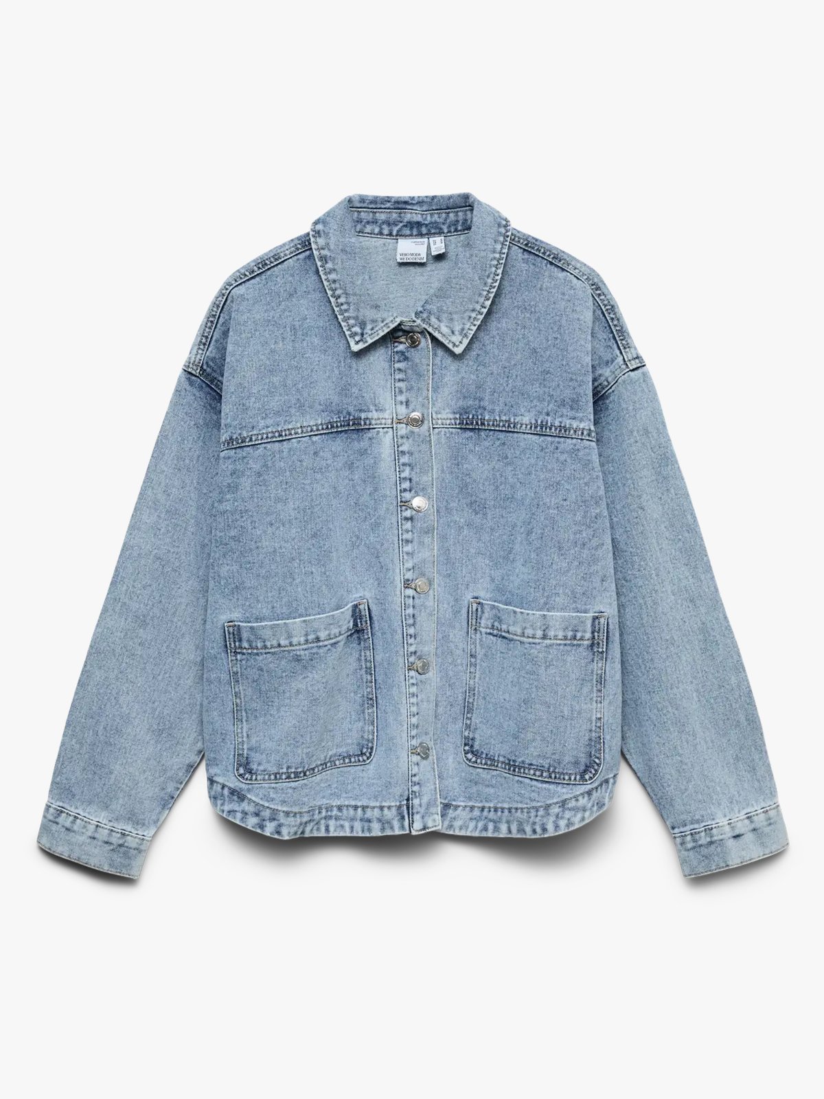 Vero Moda Jamie Long Sleeve Denim Shacket Light Blue Denim