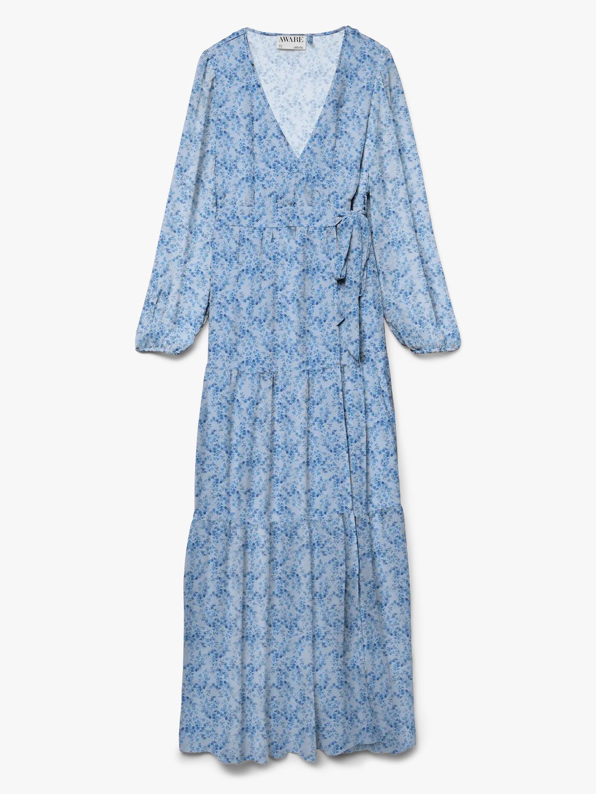 Vero Moda Aware Audora Long Sleeve Long Frill Wrap Dress Skyway