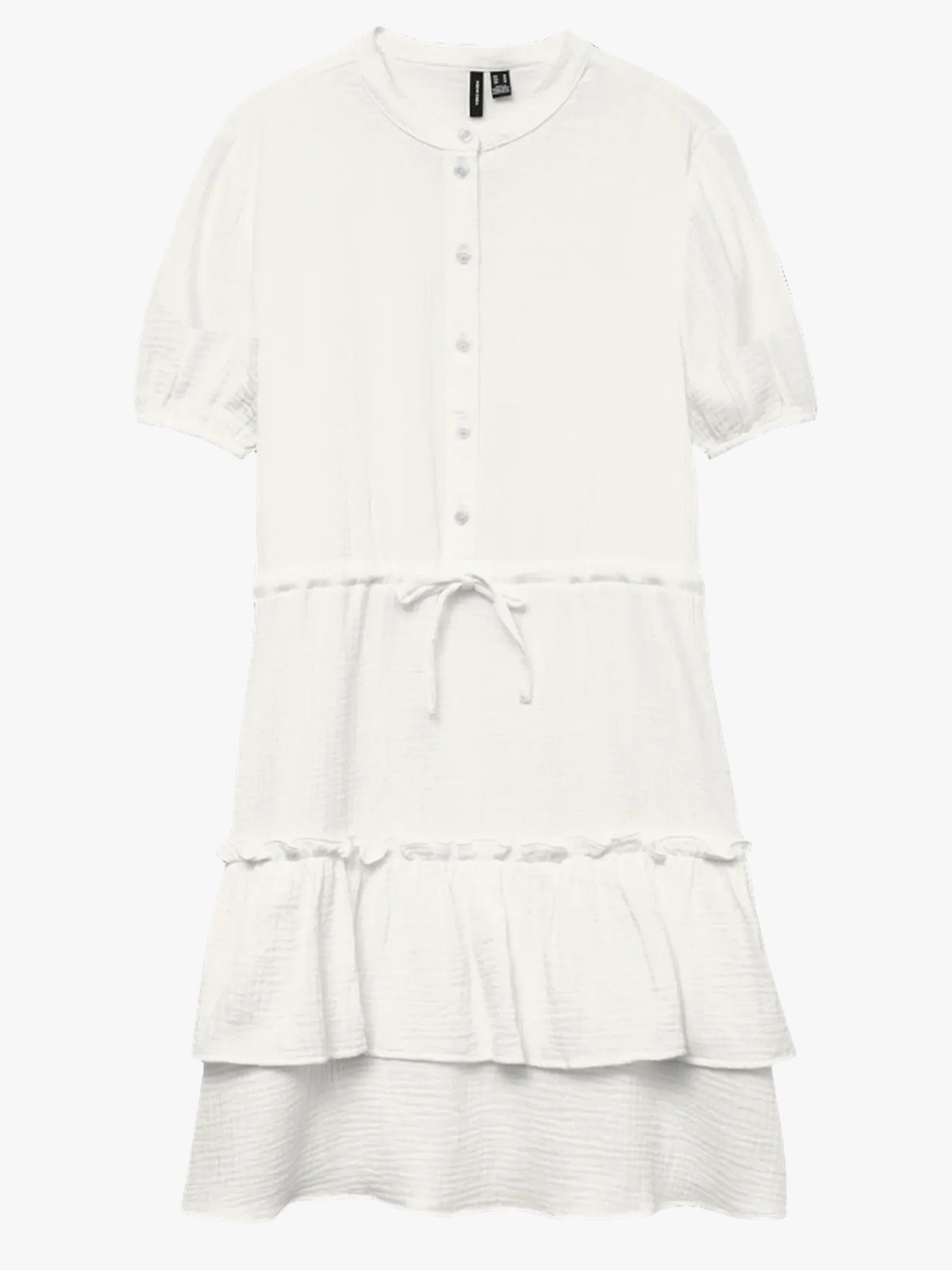 Vero Moda Natti Short Sleeve V-Neck Short Dress Snow White