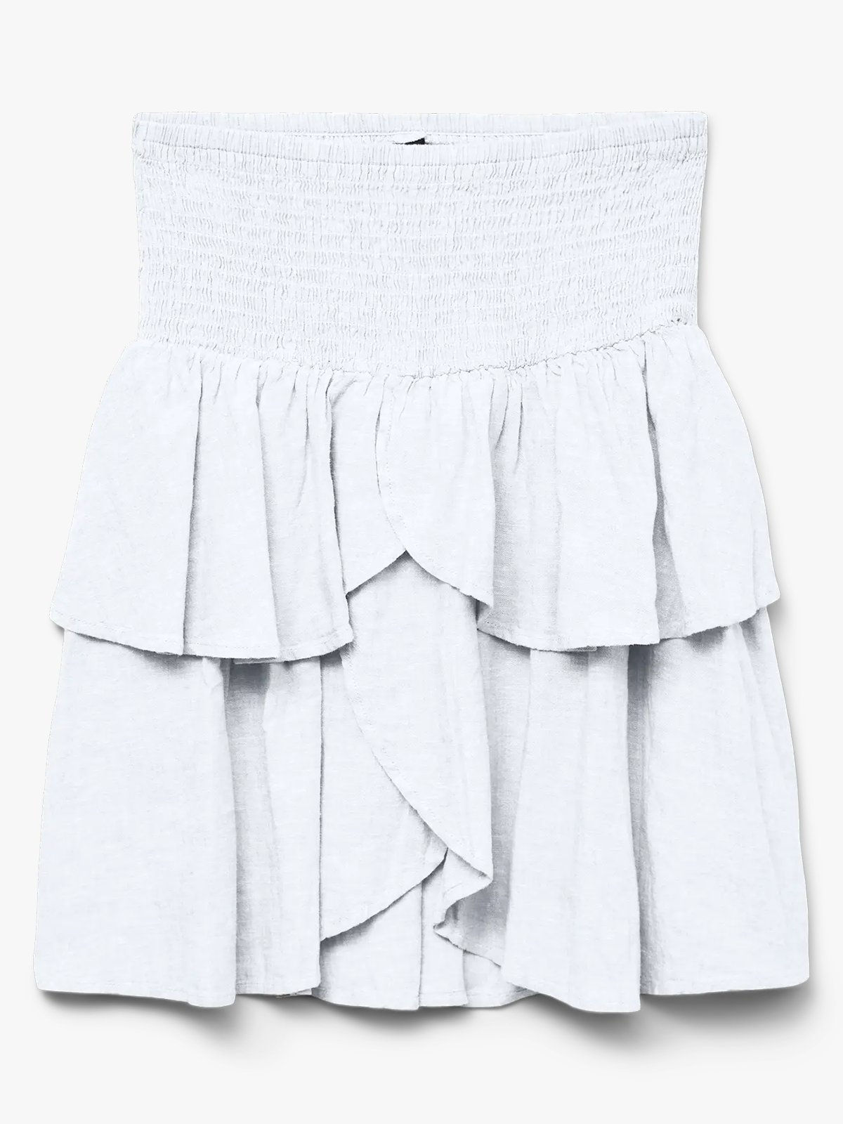 Vero Moda Linn High Waist Detail Short Skirt Bright White