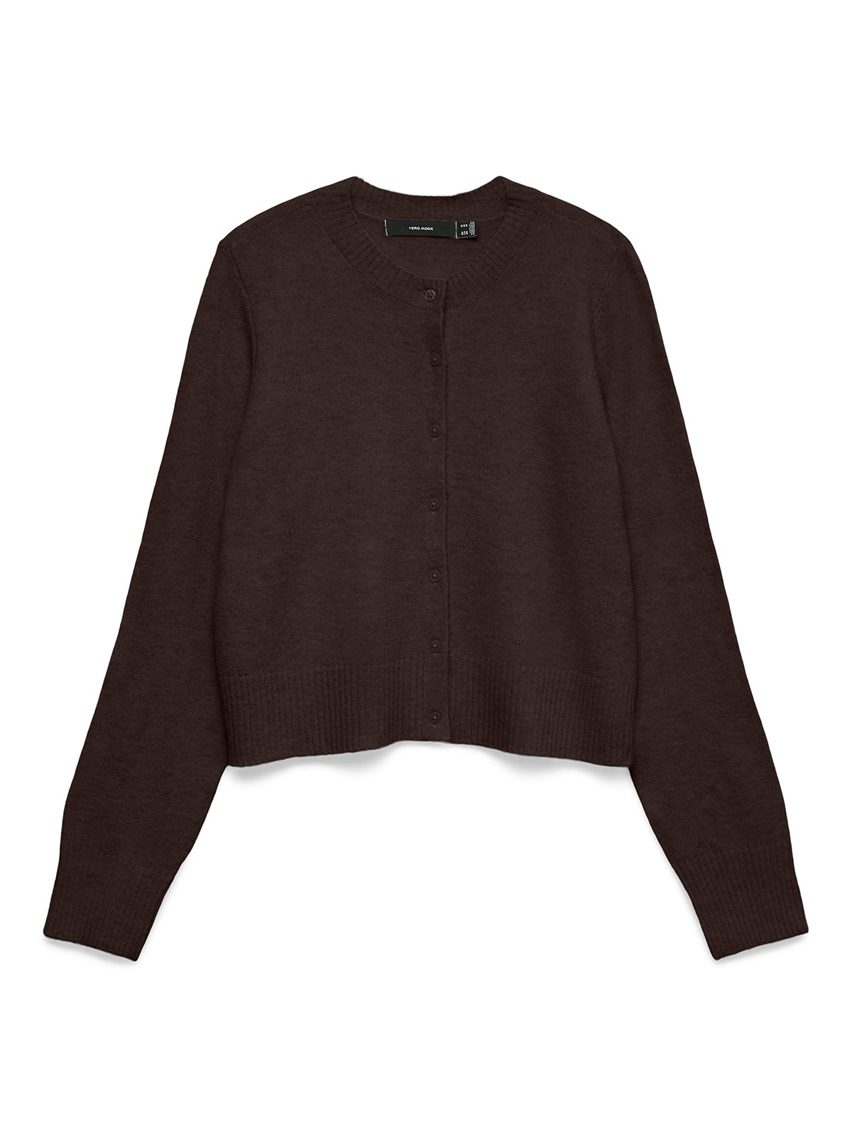 Vero Moda Macy Long Sleeve O-Neck Cardigan Chocolate Torte W. Melange