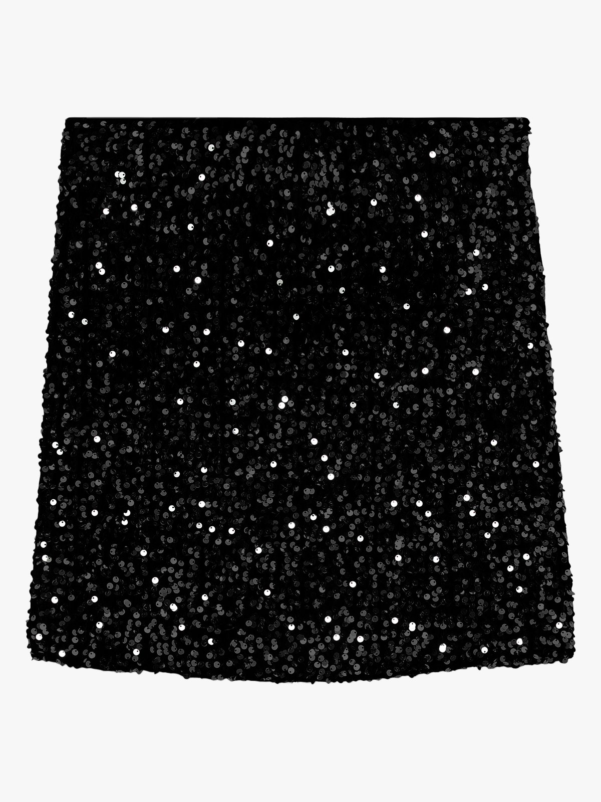 Vero Moda Bella High Waist Short Sequin Skirt Black BLACK SEQUINS