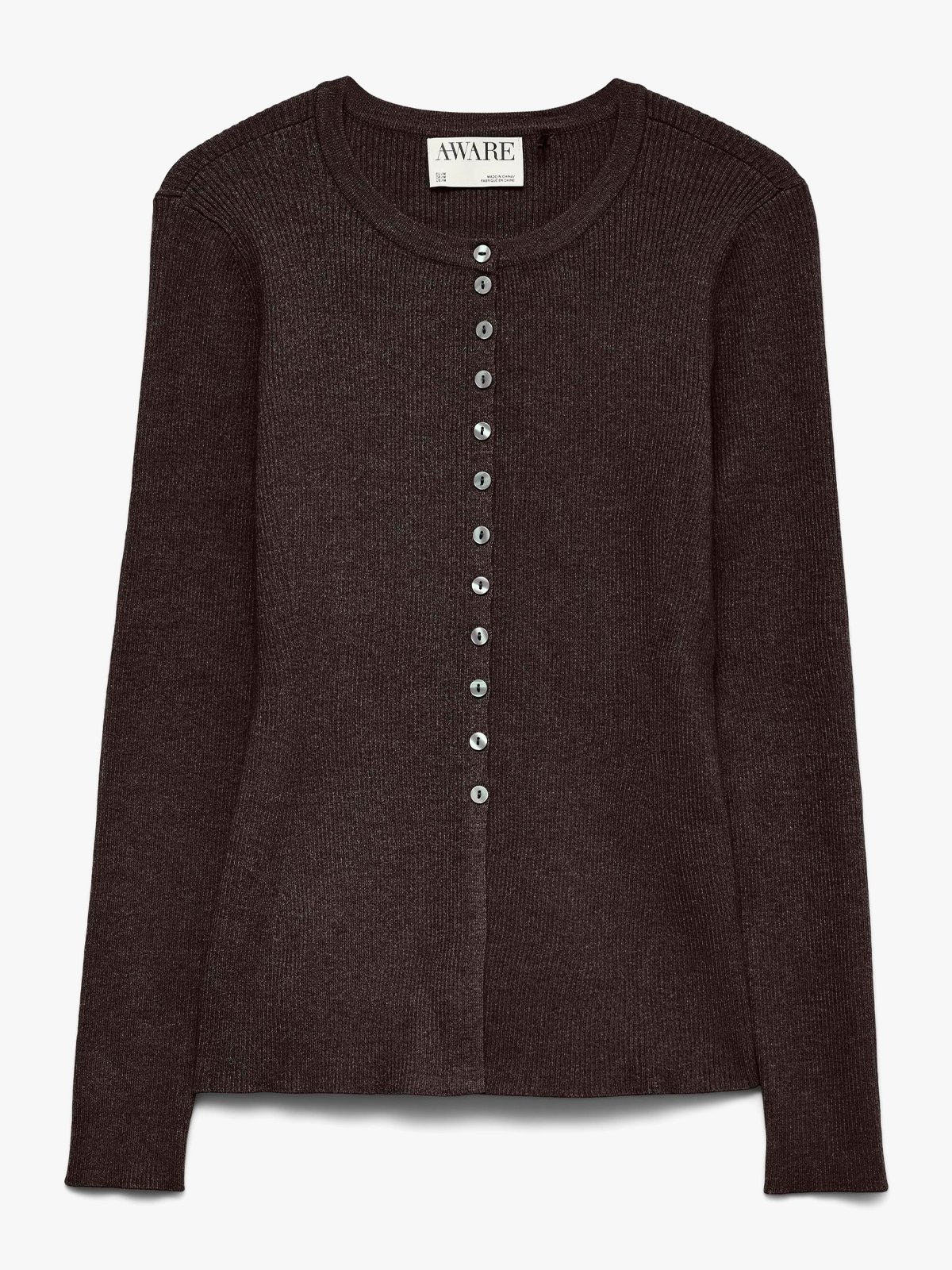 Vero Moda Aware Long Sleeve O-Neck Knit Cardigan Chocolate torte