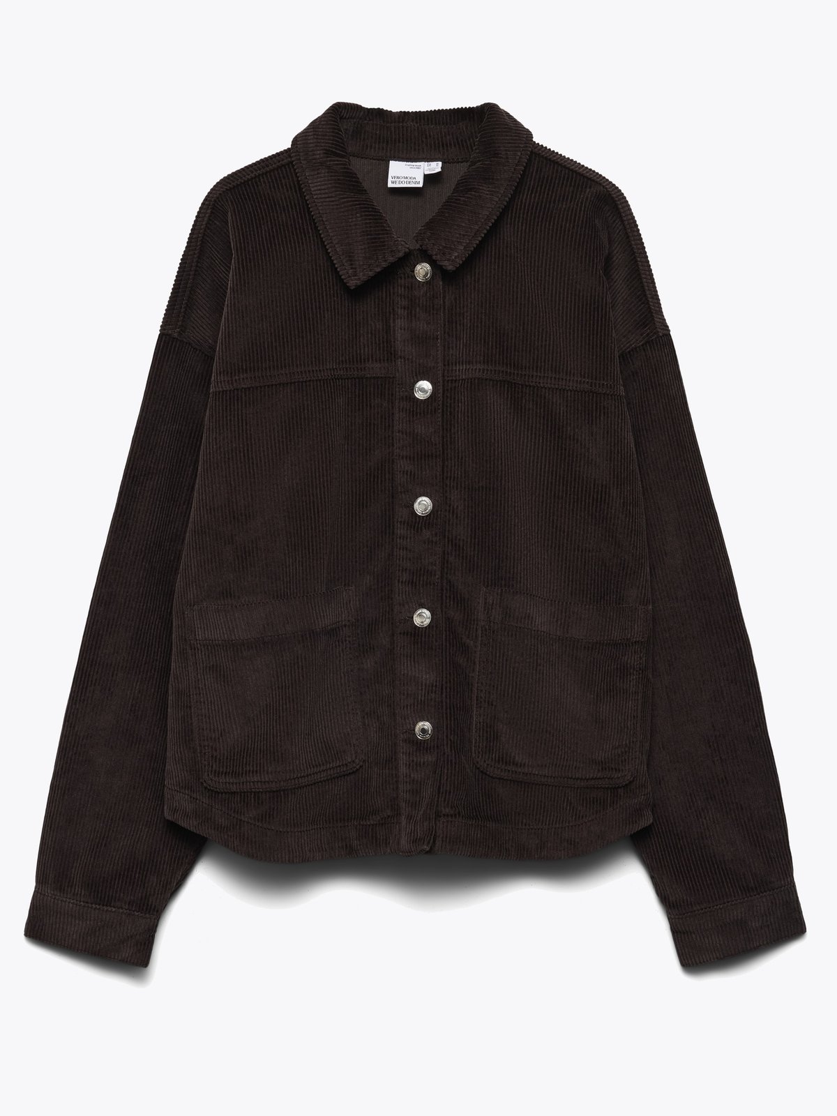 Vero Moda Jamie Long Sleeve Corduroy Shacket Chocolate Torte