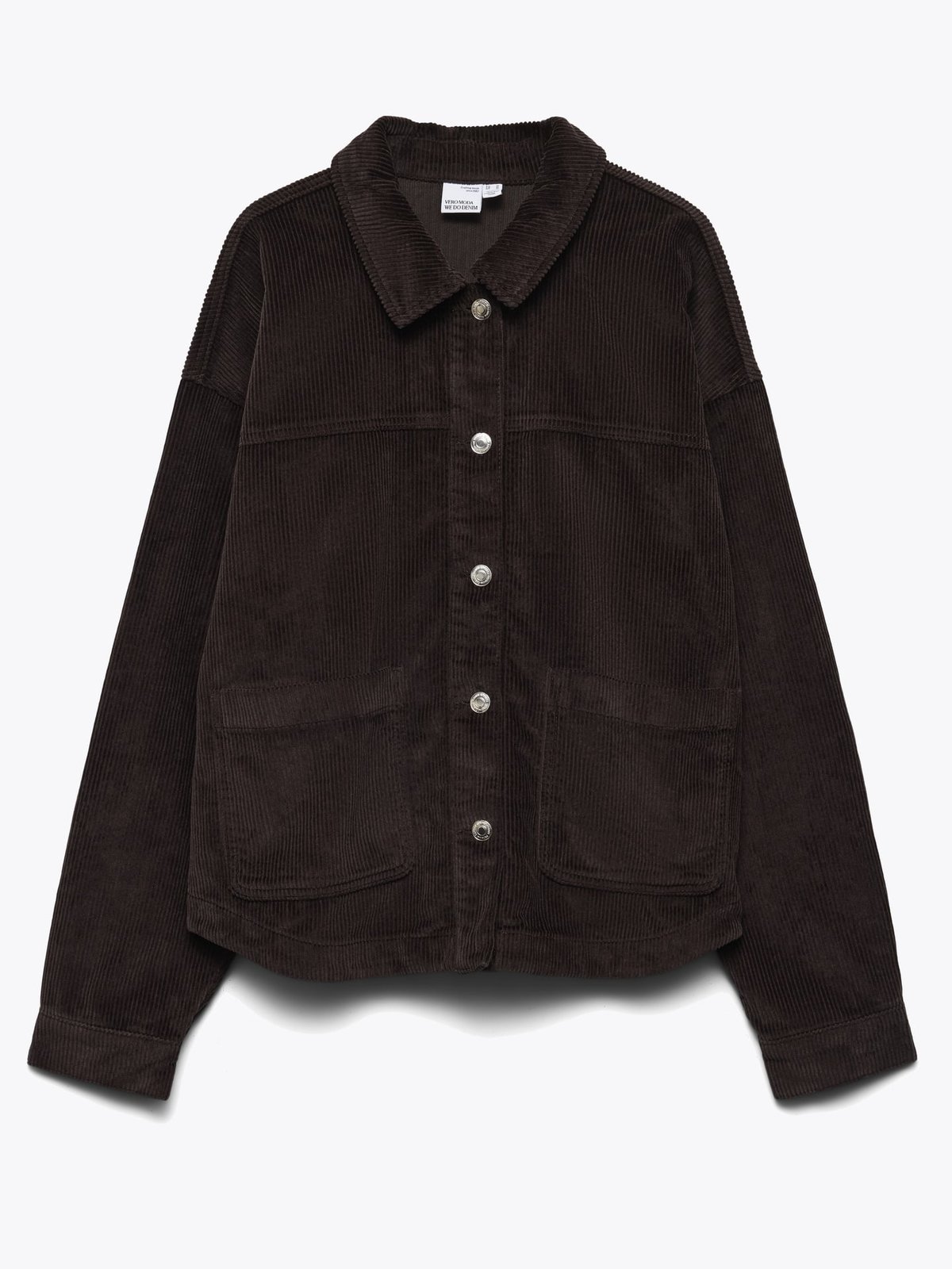 Vero Moda Jamie Long Sleeve Corduroy Shacket Chocolate Torte