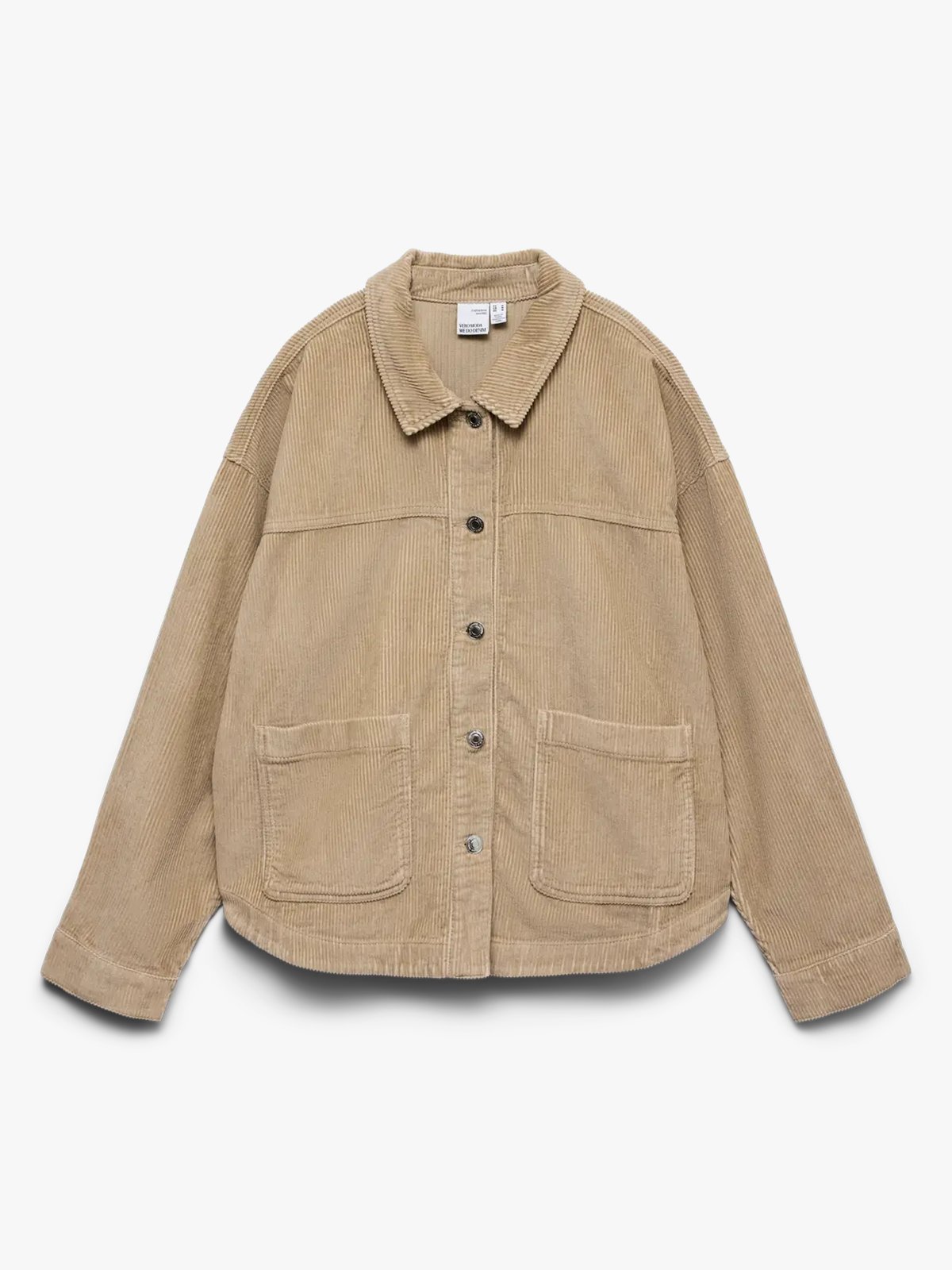 Vero Moda Jamie Long Sleeve Corduroy Shacket Silver Mink