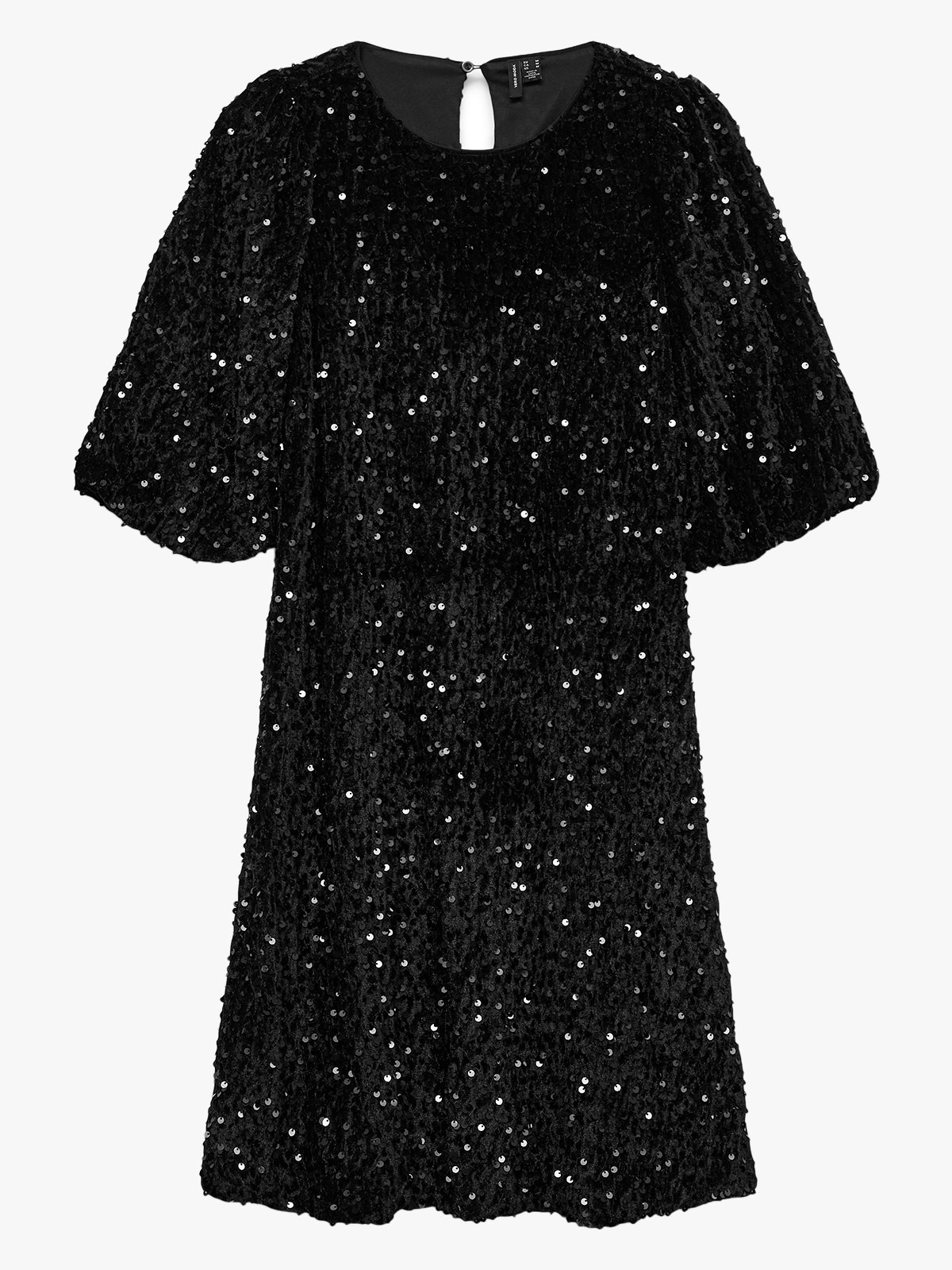 Vero Moda Bella 2/4 O-Neck Sequin Dress Black / Black Sequins