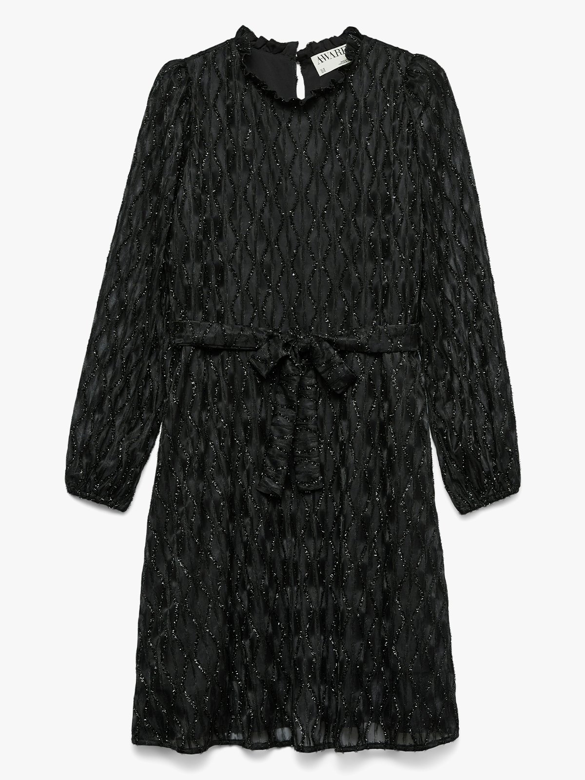 Vero Moda Aware Nolita Long Sleeve High Neck Short Dress Black