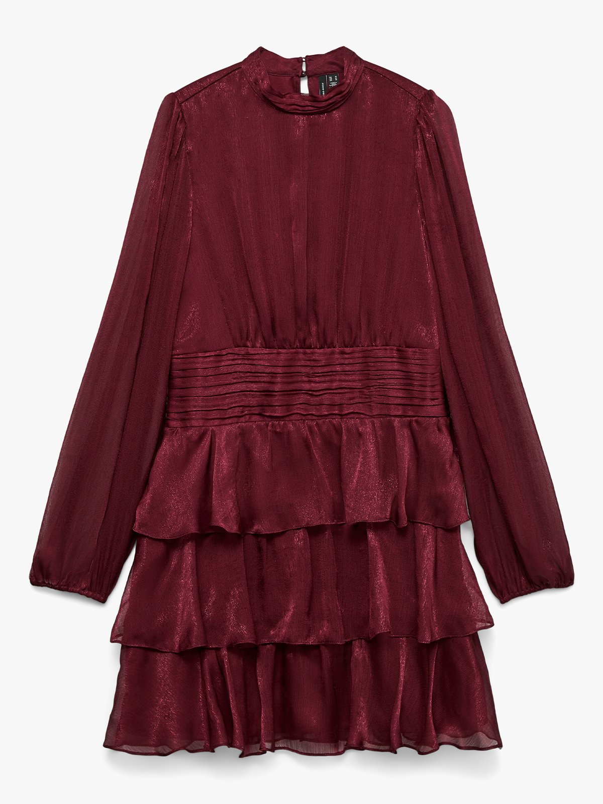 Vero Moda Lauren Long Sleeve Short Dress Zinfandel