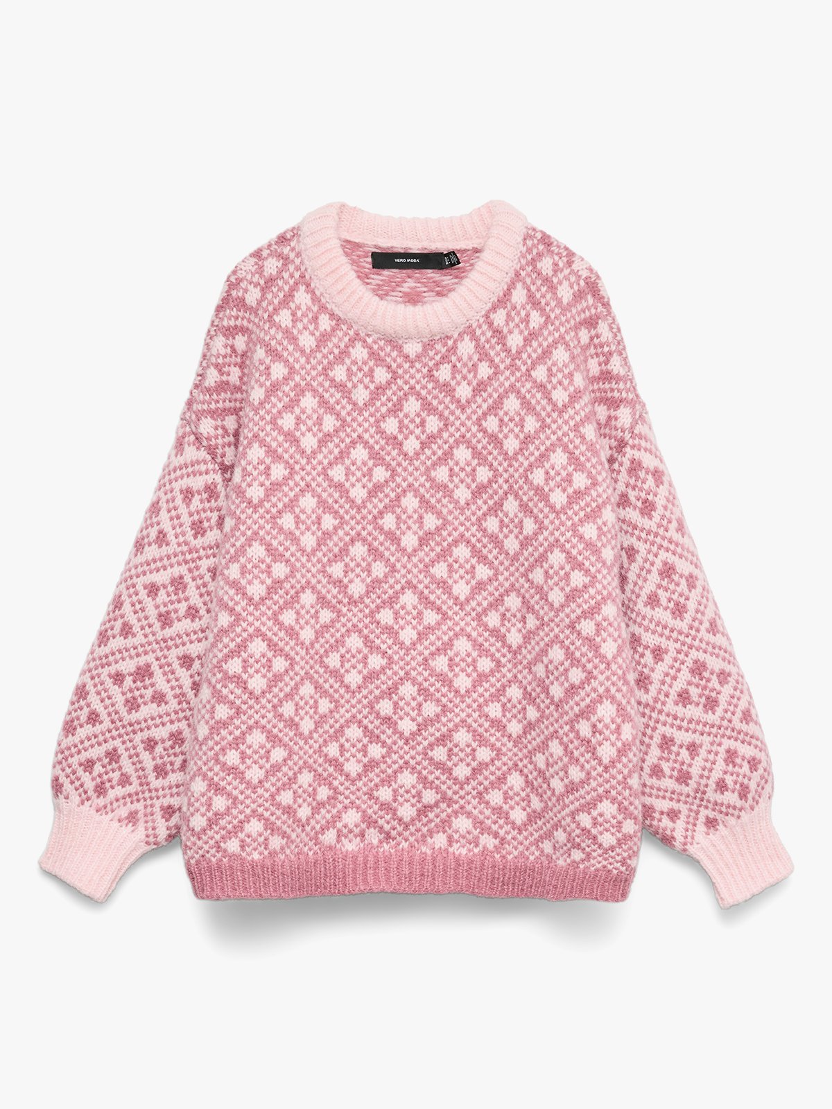 Vero Moda Inga Long Sleeve O-Neck Oversized Pullover Pink Dogwood