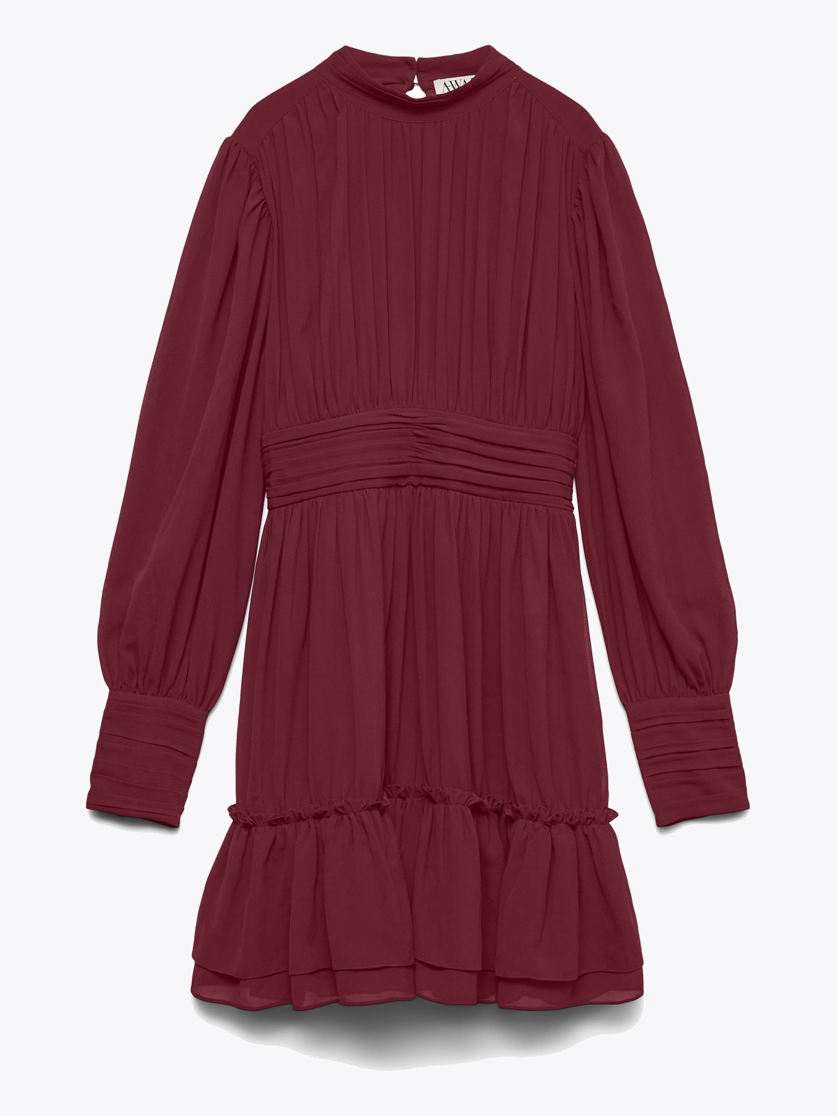 Vero Moda Aware Birdia Long Sleeve High Neck Short Dress Biking Red