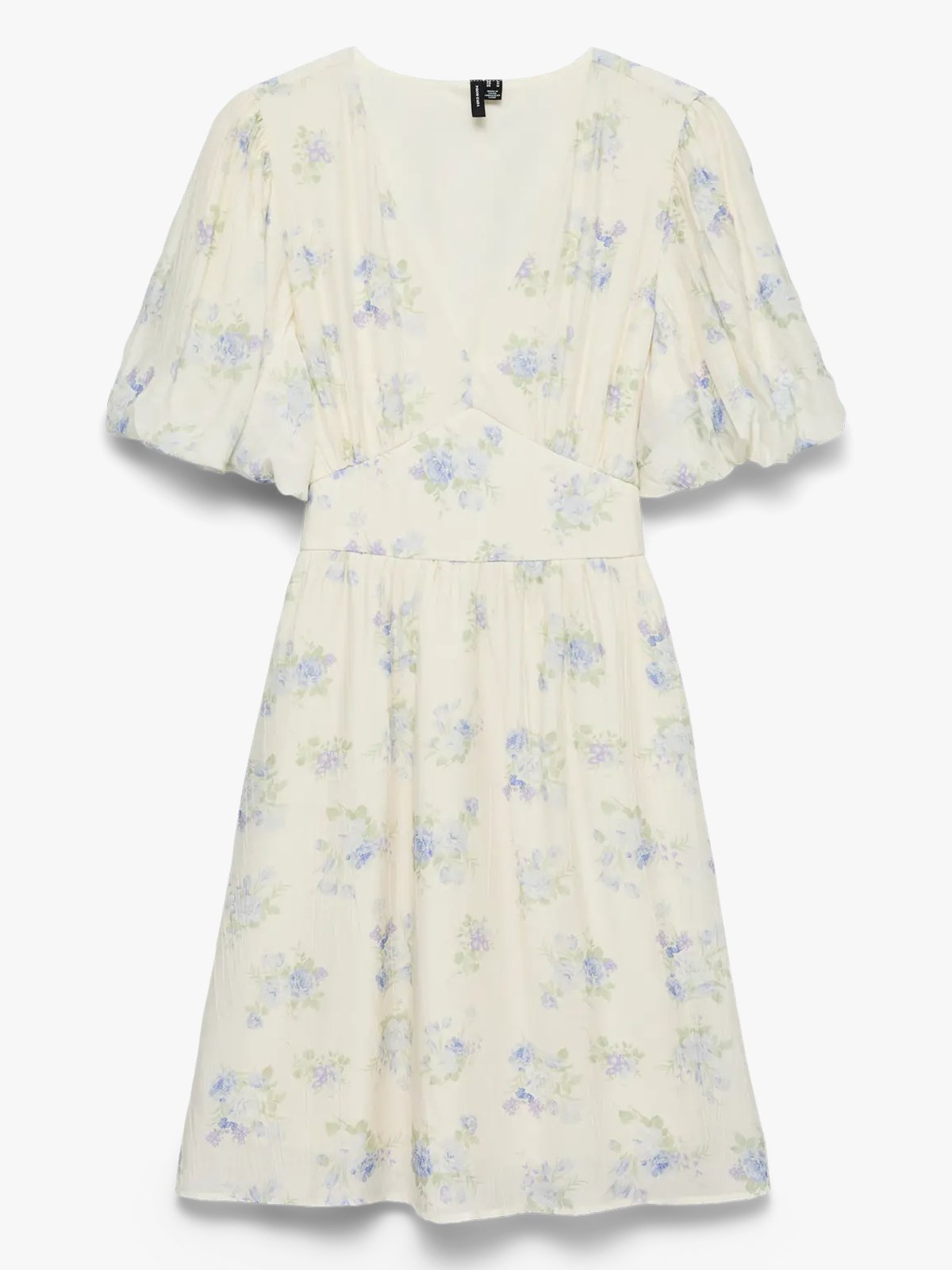 Vero Moda Bella 2/4 V-Neck Short Dress Birch Blue bella flower