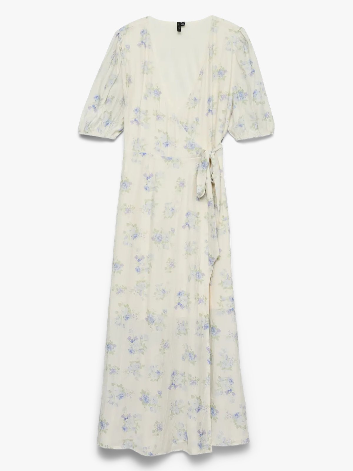 Vero Moda Bella V-Neck Wrap 7/8 Dress Birch Blue bella flower