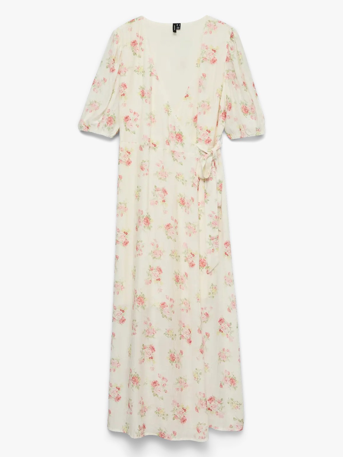 Vero Moda Bella V-Neck Wrap 7/8 Dress Birch Pink bella flower