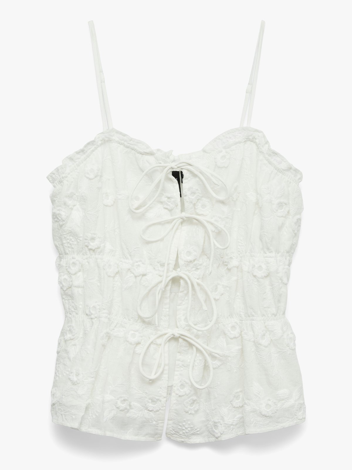 Vero Moda Elisa Embroidery Singlet Bright White Embroidery
