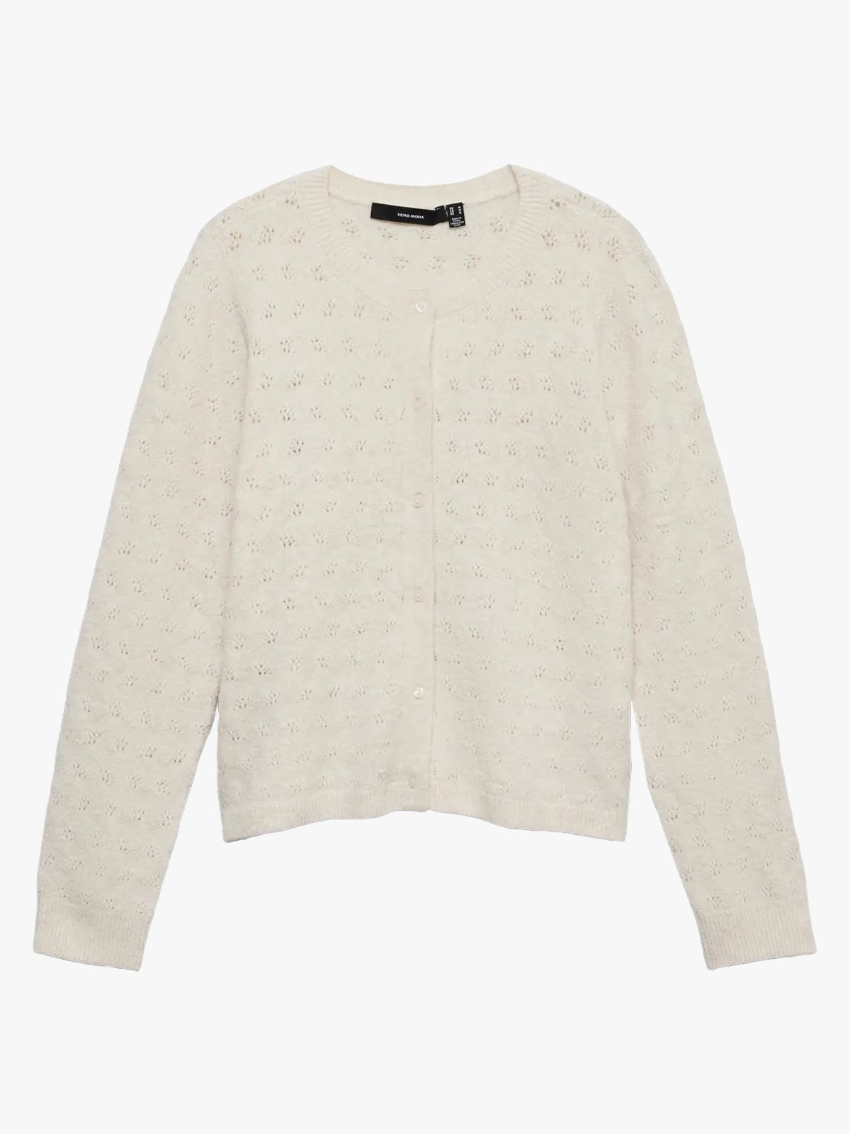 Vero Moda Doffy Stitch Long Sleeve O-Neck Cardigan Birch Melange