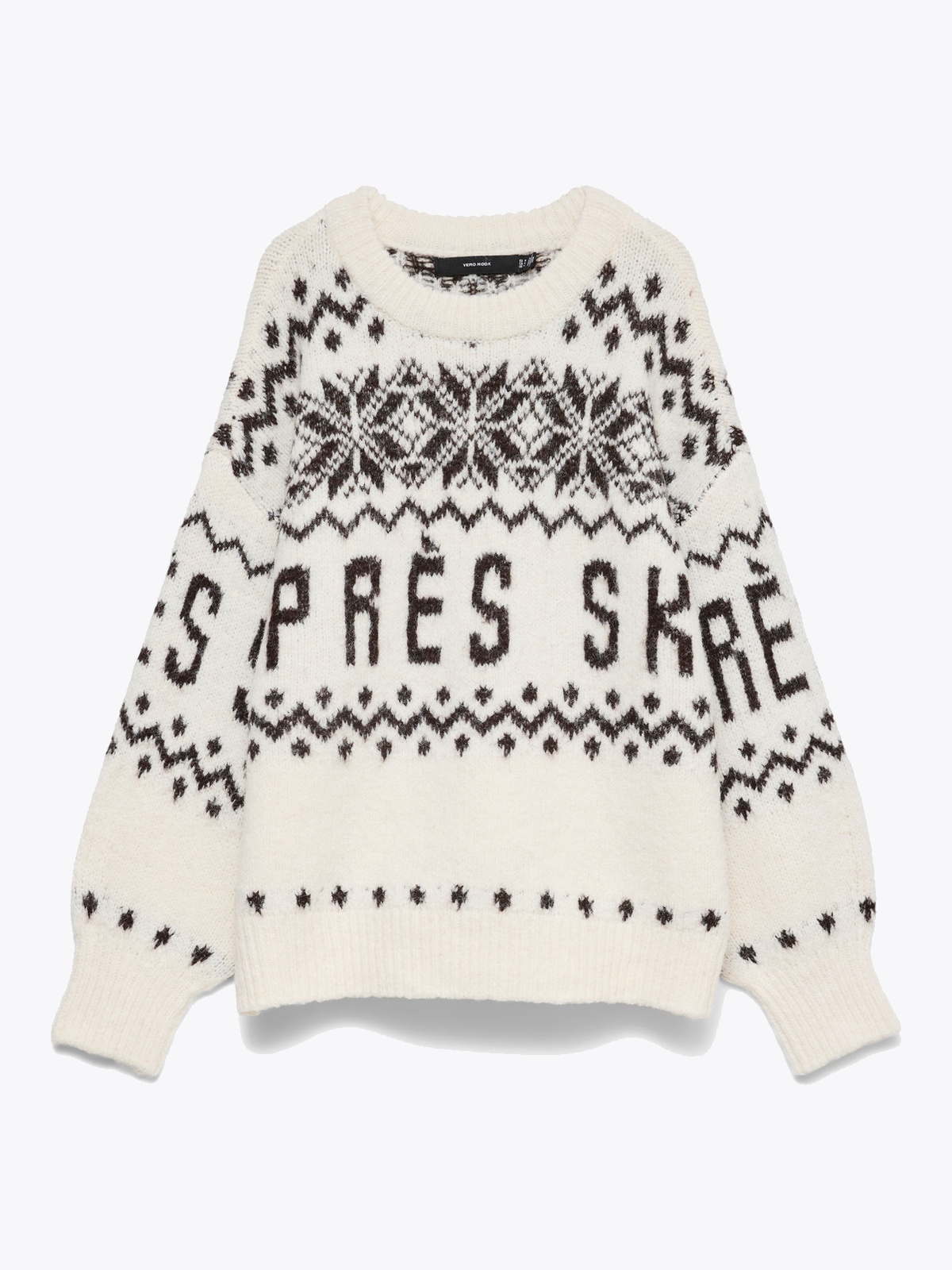 Vero Moda Moritz Long Sleeve O-Neck Pullover Birch W. Chocolate Torte