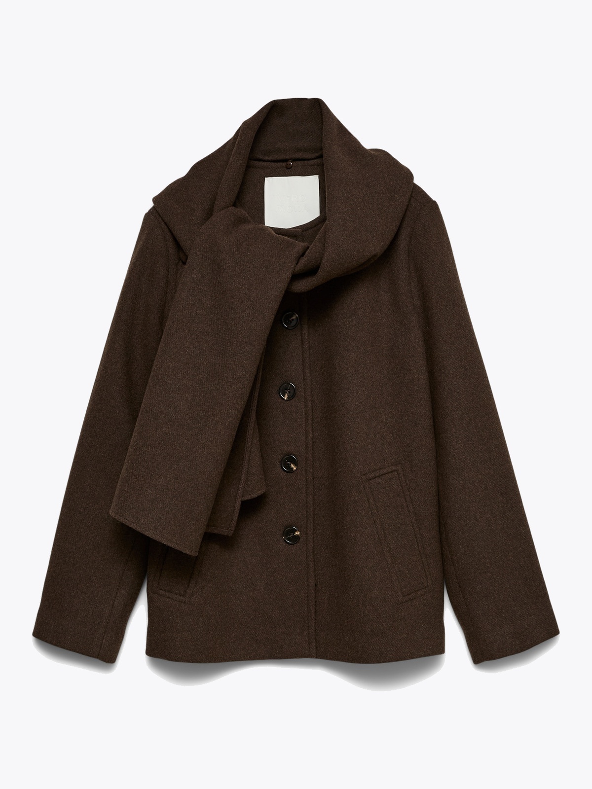 Vero Moda Una Laura Wool Blend Jacket Chocolate Torte MELANGE