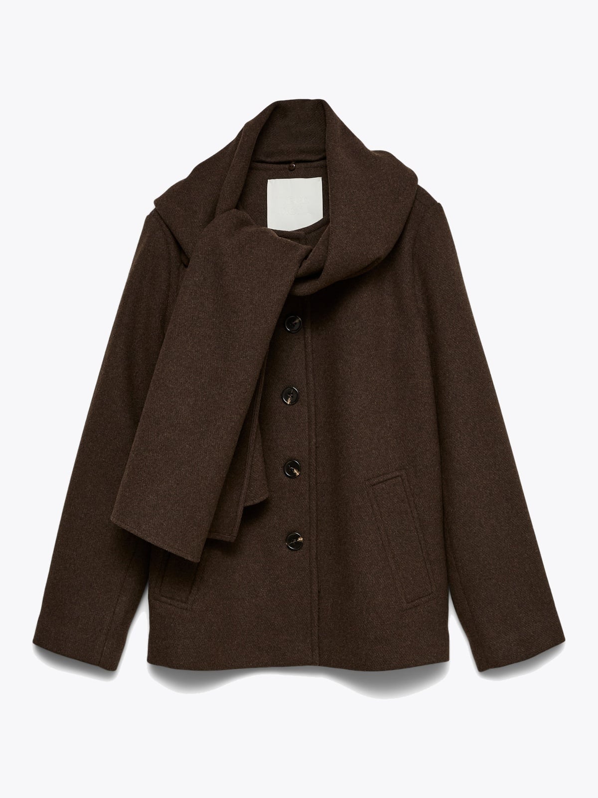 Vero Moda Una Laura Wool Blend Jacket Chocolate Torte MELANGE