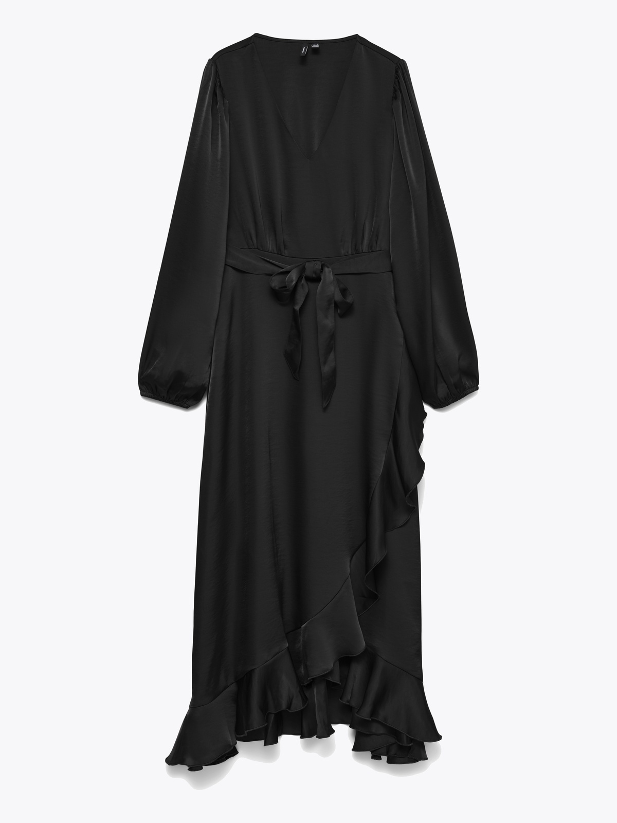 Vero Moda Miro Long Sleeve 7/8 V-Neck Dress Black