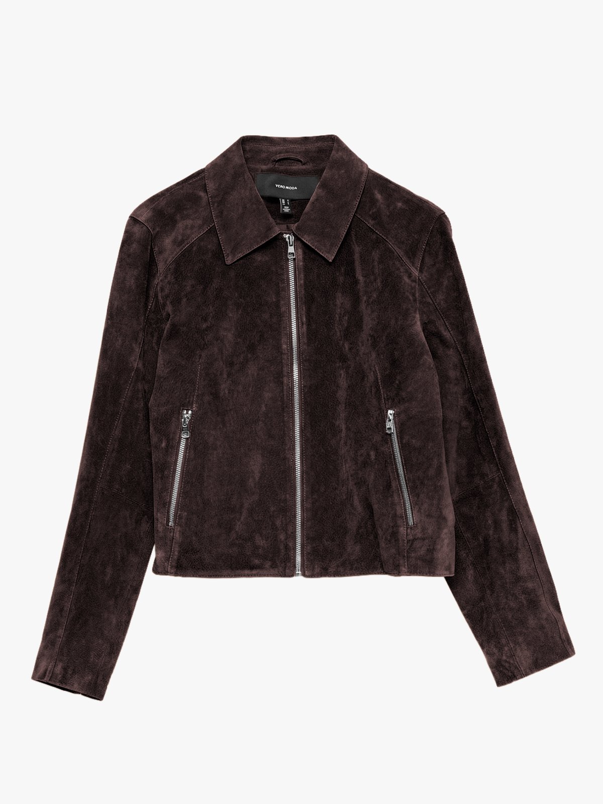 Vero Moda Janice Jade Short Suede Jacket Chocolate Torte