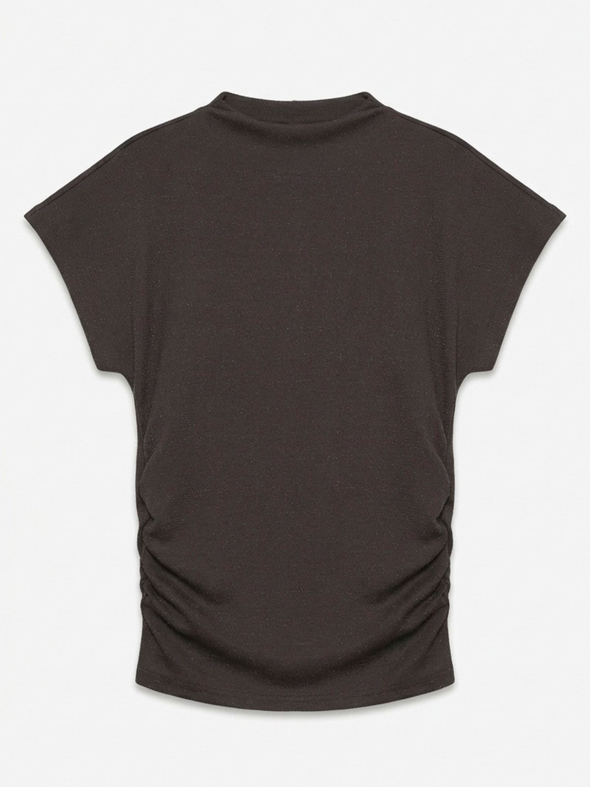 Vero Moda Kanva Capsleeve Rouching Top Lurex Chocolate Torte