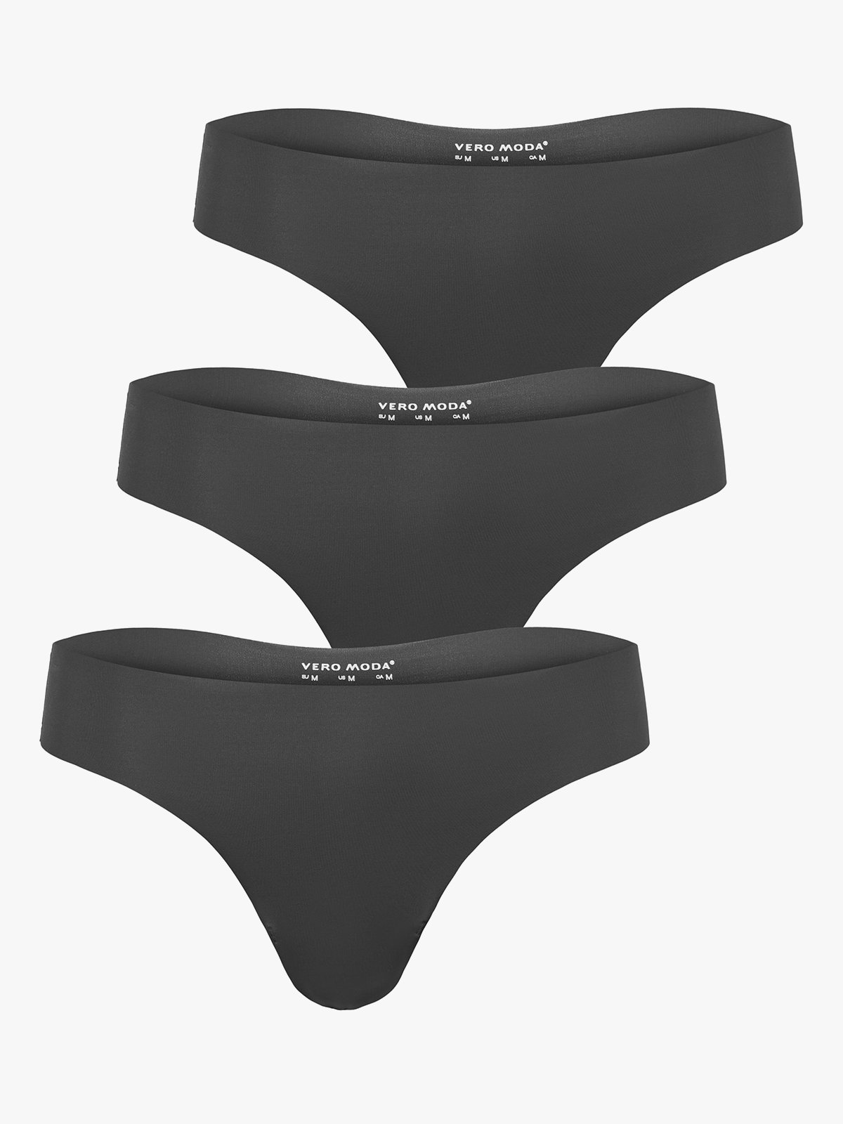 Vero Moda Ditte 2ND Skin String 3-Pack Black