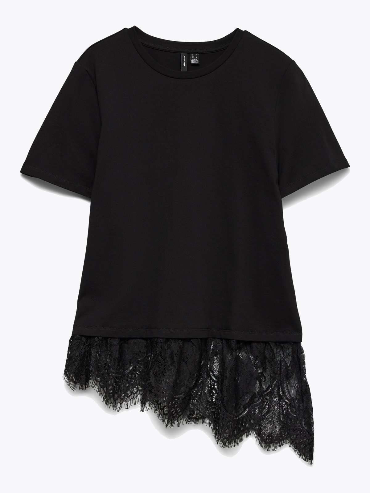 Vero Moda Brit Short Sleeve O-Neck Lace T-Shirt Black DTM LACE