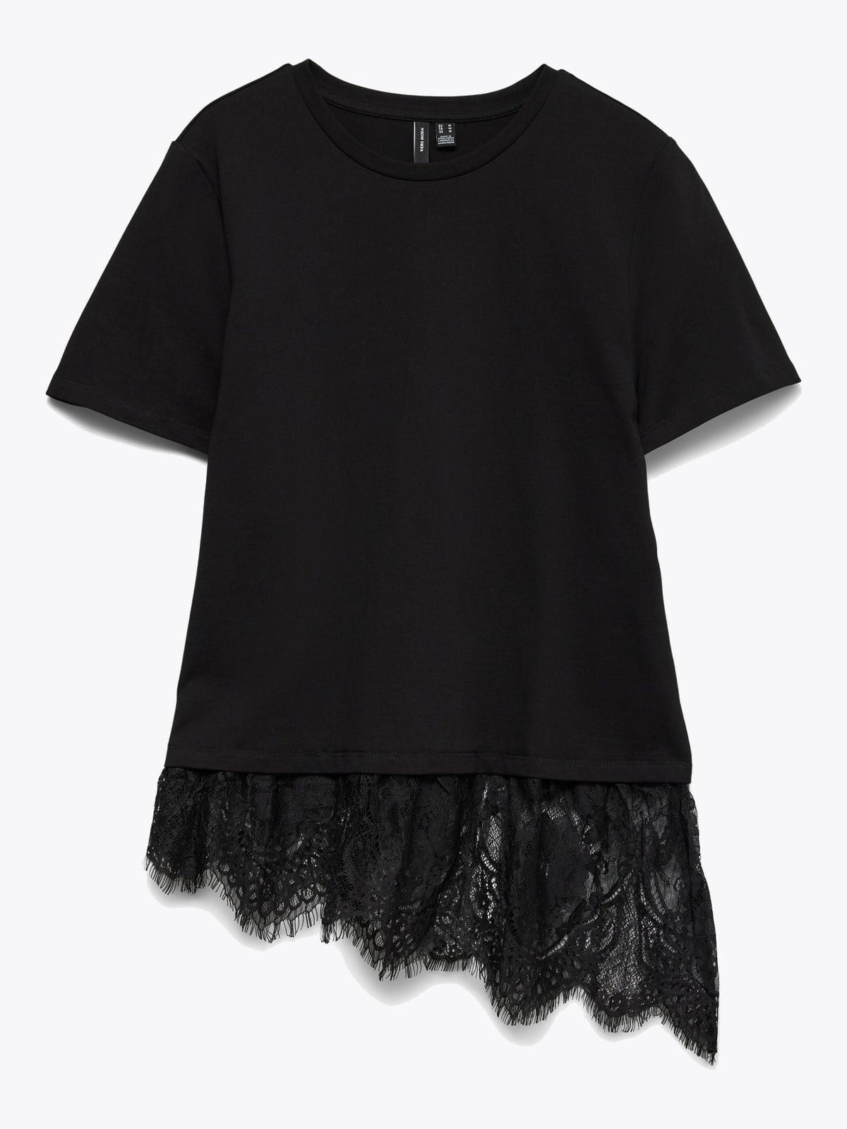 Vero Moda Brit Short Sleeve O-Neck Lace T-Shirt Black DTM LACE