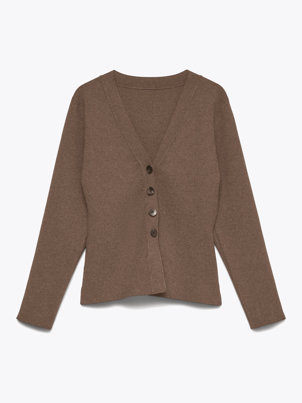 Vero Moda Mille Long Sleeve V-Neck Cardigan Cocoa Brown