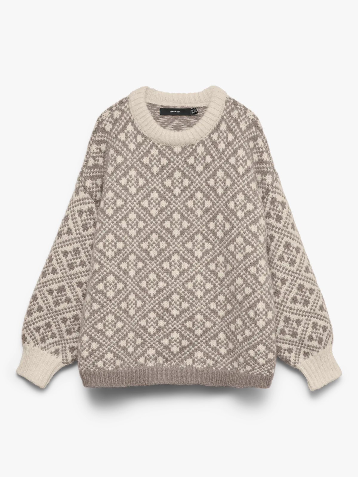 Vero Moda Inga Long Sleeve O-Neck Oversized Pullover Birch W. Moonrock