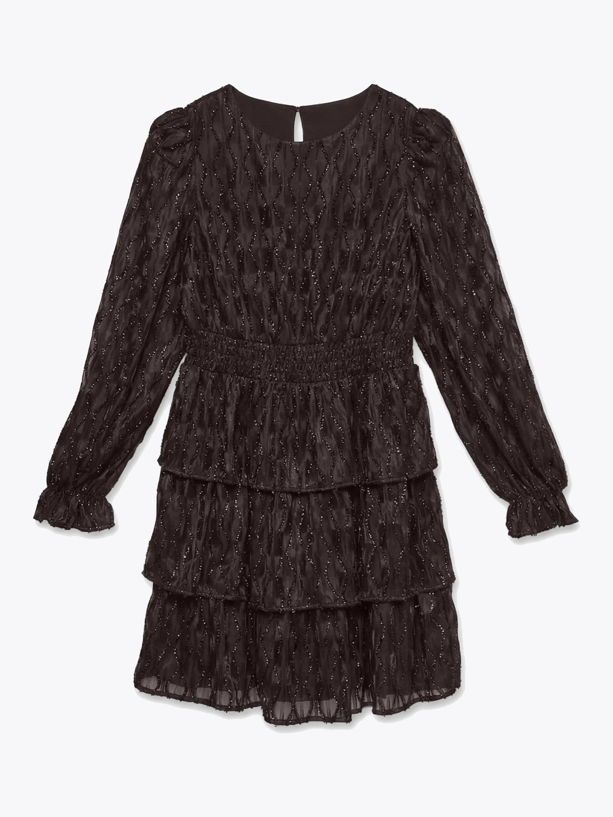 Vero Moda Nolita Lise Long Sleeve O-Neck Short Dress Chocolate Torte