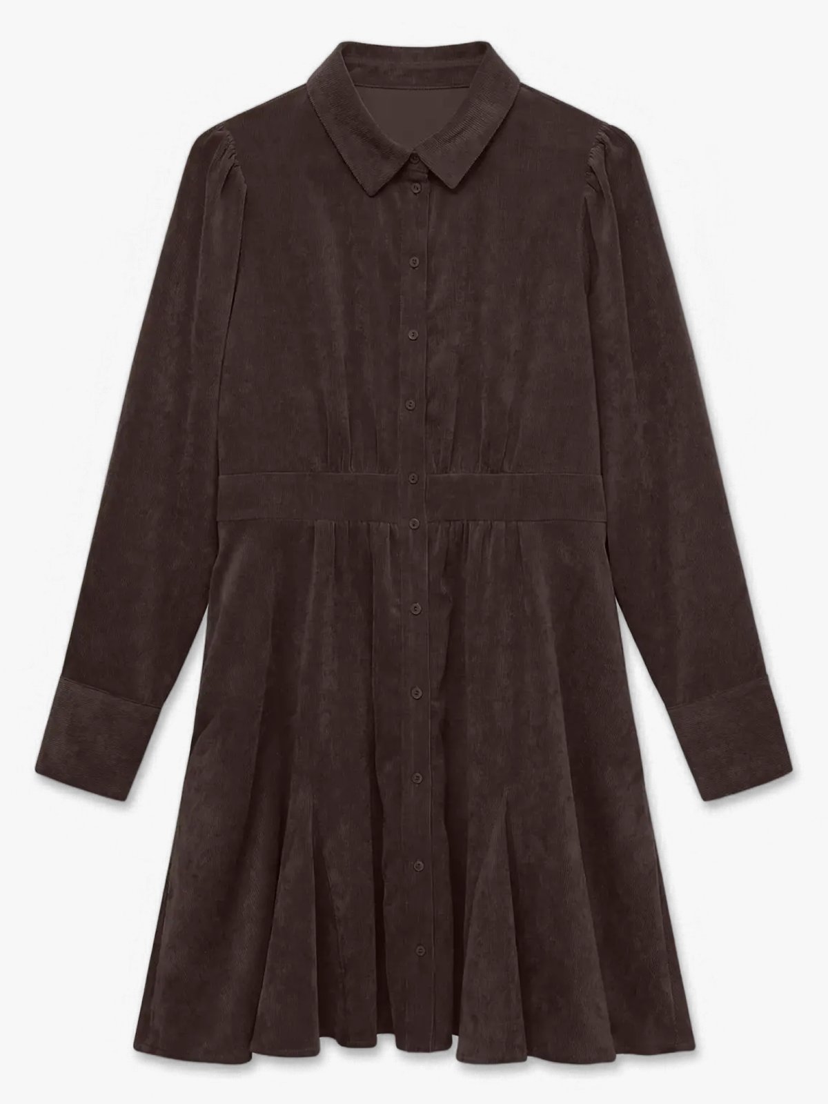 Vero Moda Aware Ane Long Sleeve V-Neck Short Dress Chocolate Torte
