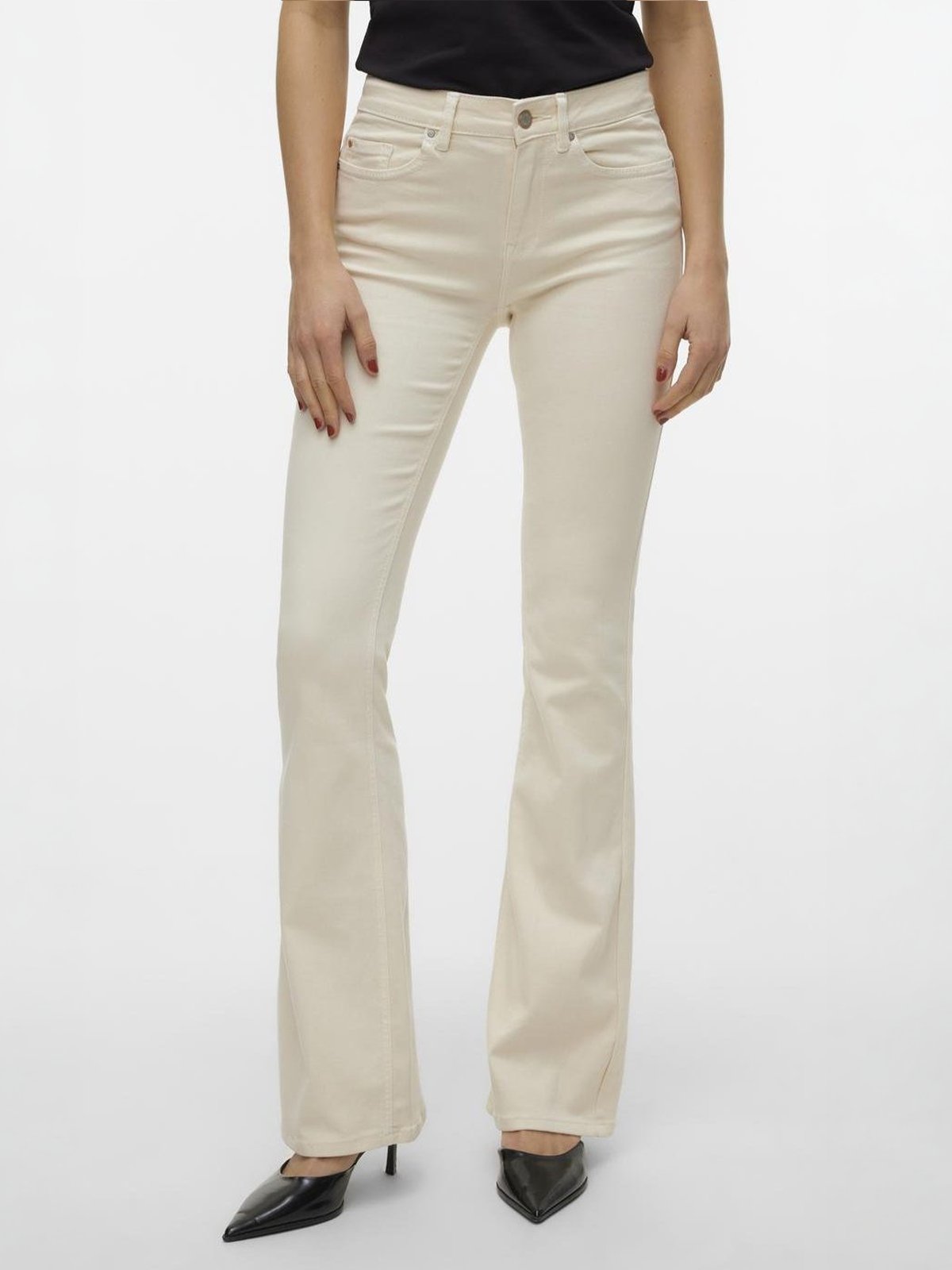 Vero Moda Flash Flared Jeans Ecru