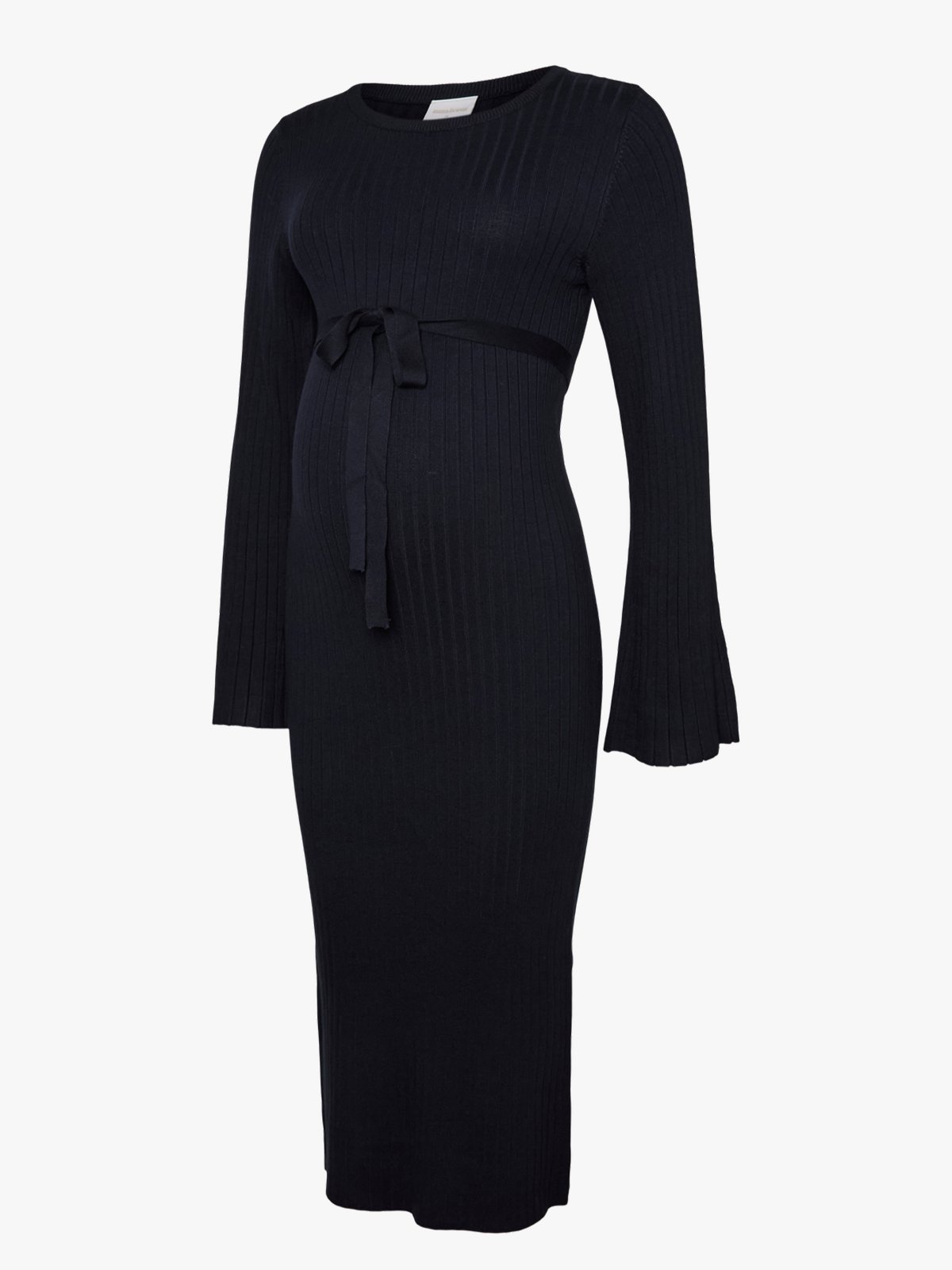 Vero Moda Maternity New Siv Long Sleeve Knit Midi Dress Navy