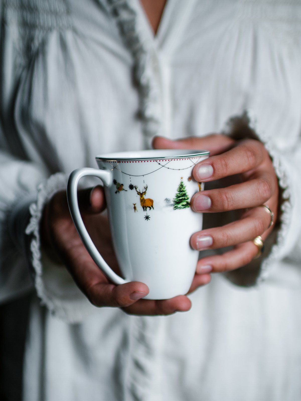 Wik - Walsøe Julemorgen Story kopp med skål 20 cl Flerfarget