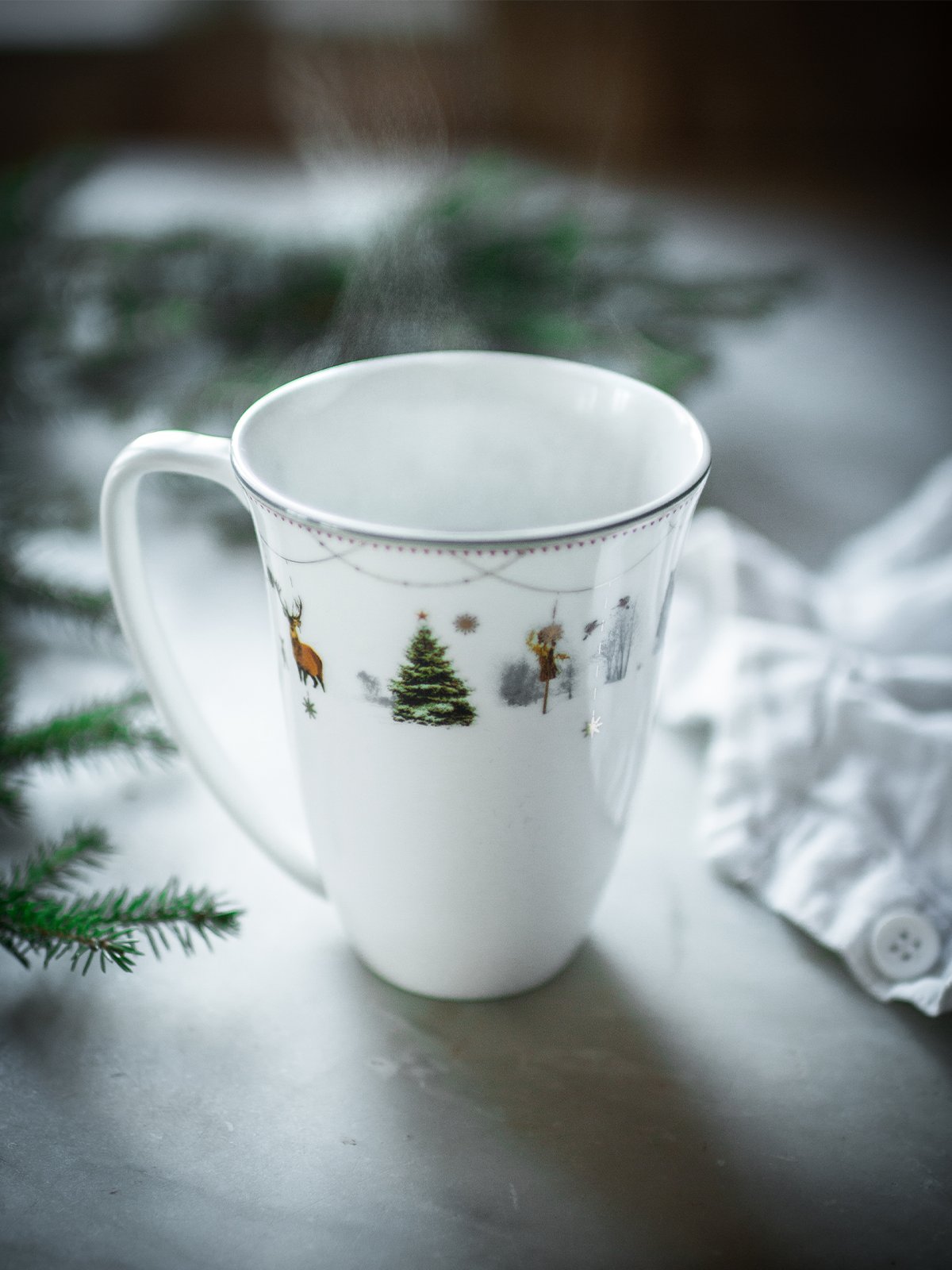 Wik - Walsøe Julemorgen Story kopp med skål 20 cl Flerfarget