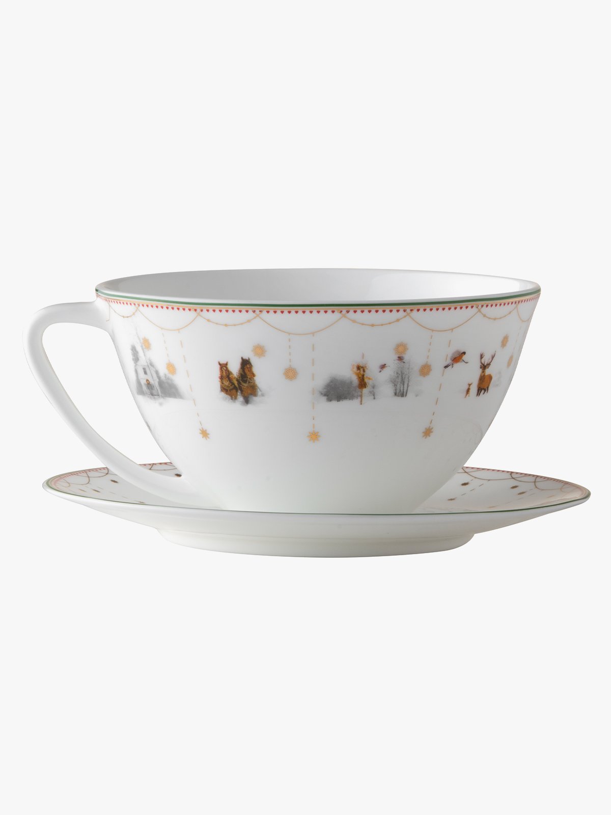 Wik - Walsøe Julemorgen Story tekopp med skål 40 cl Flerfarget