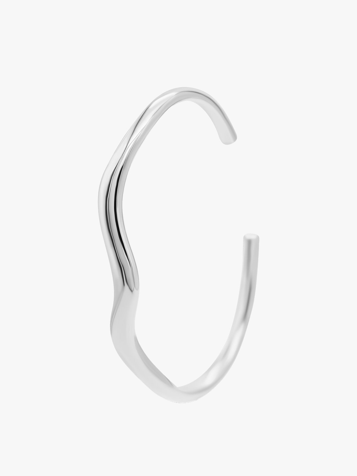 Who Is She Wavy Bangle Silver Silver