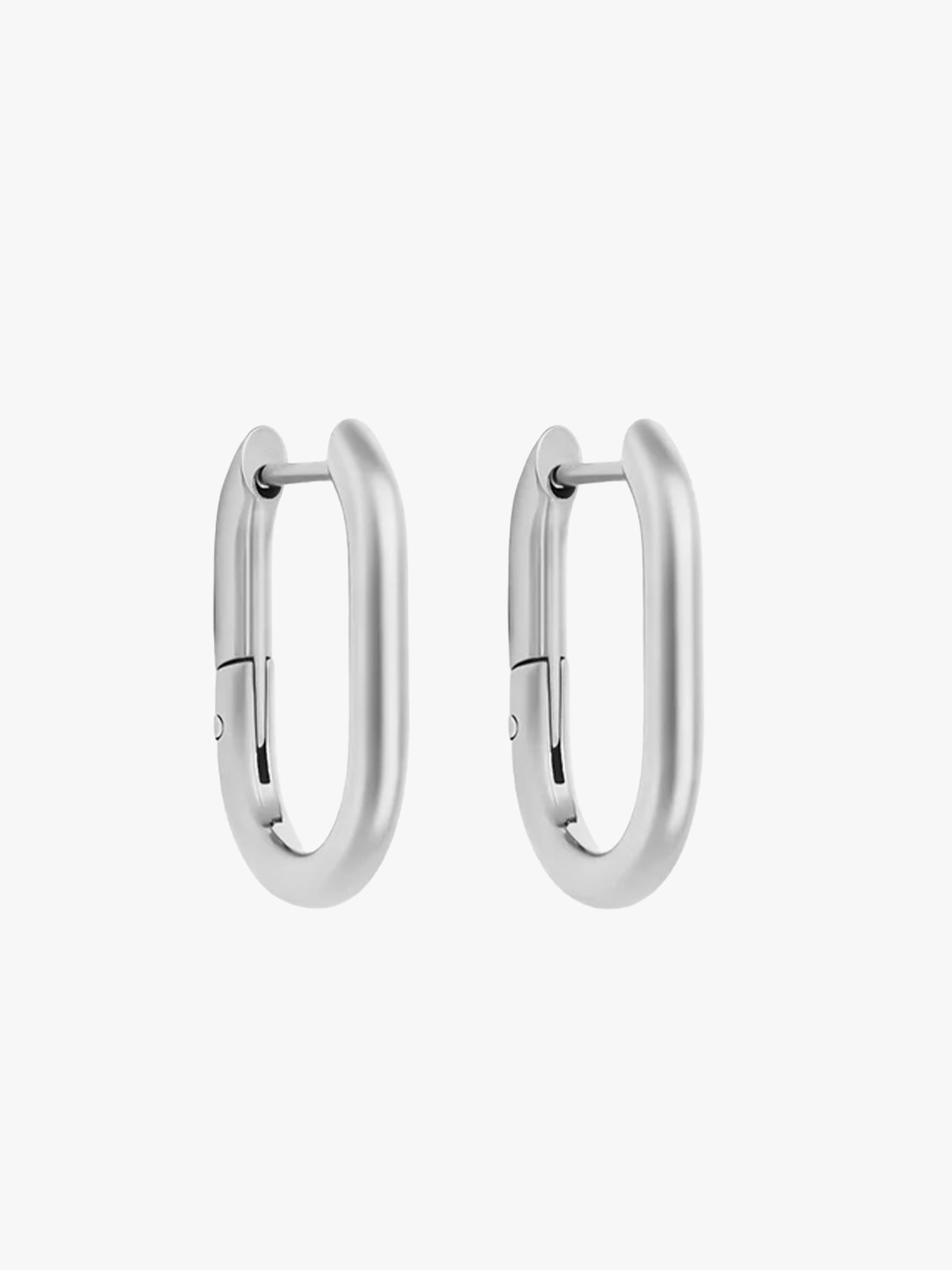 Who Is She Mini Oval Hoops Sølv
