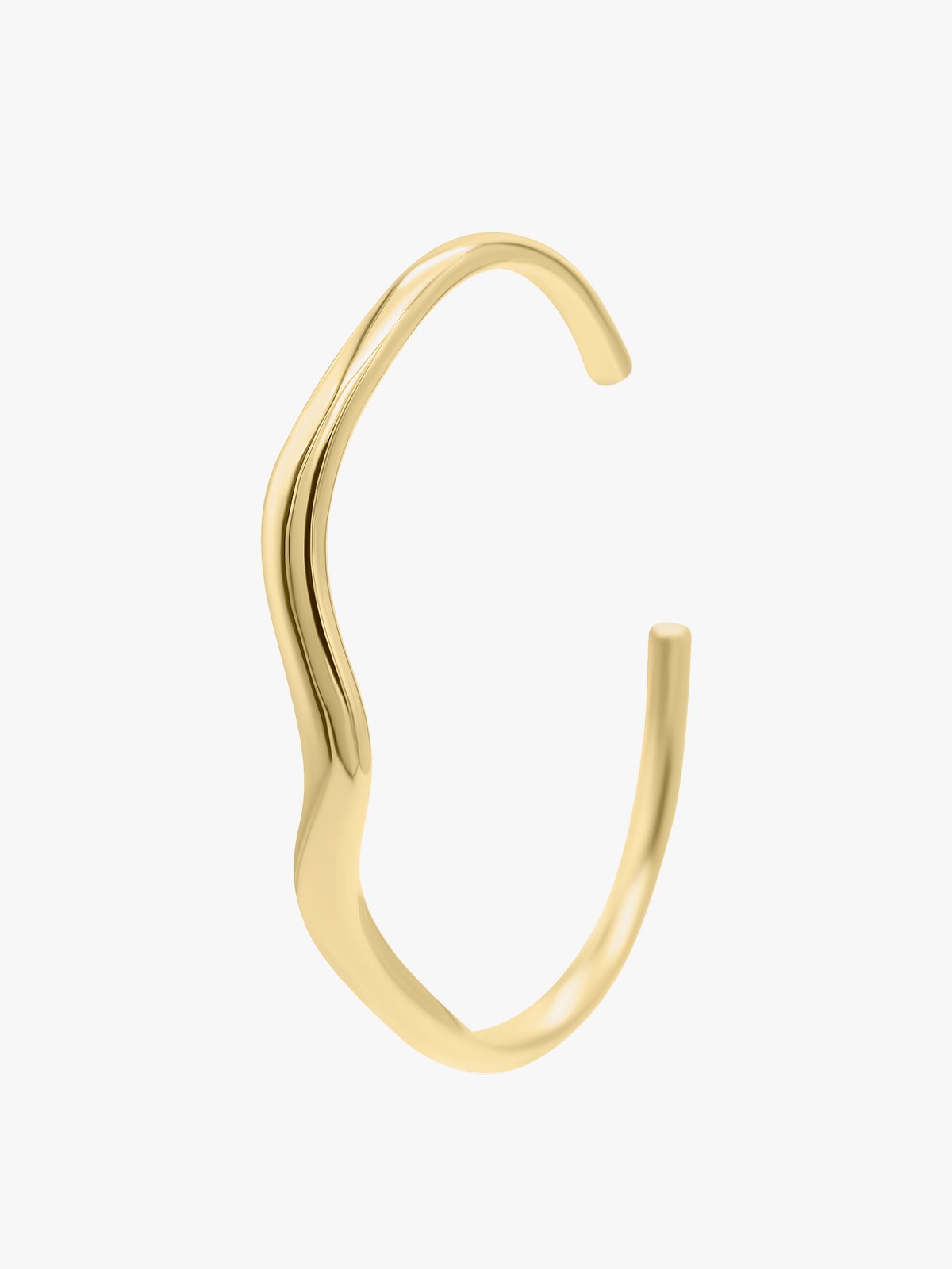 Who Is She Wavy Bangle Gold Gold