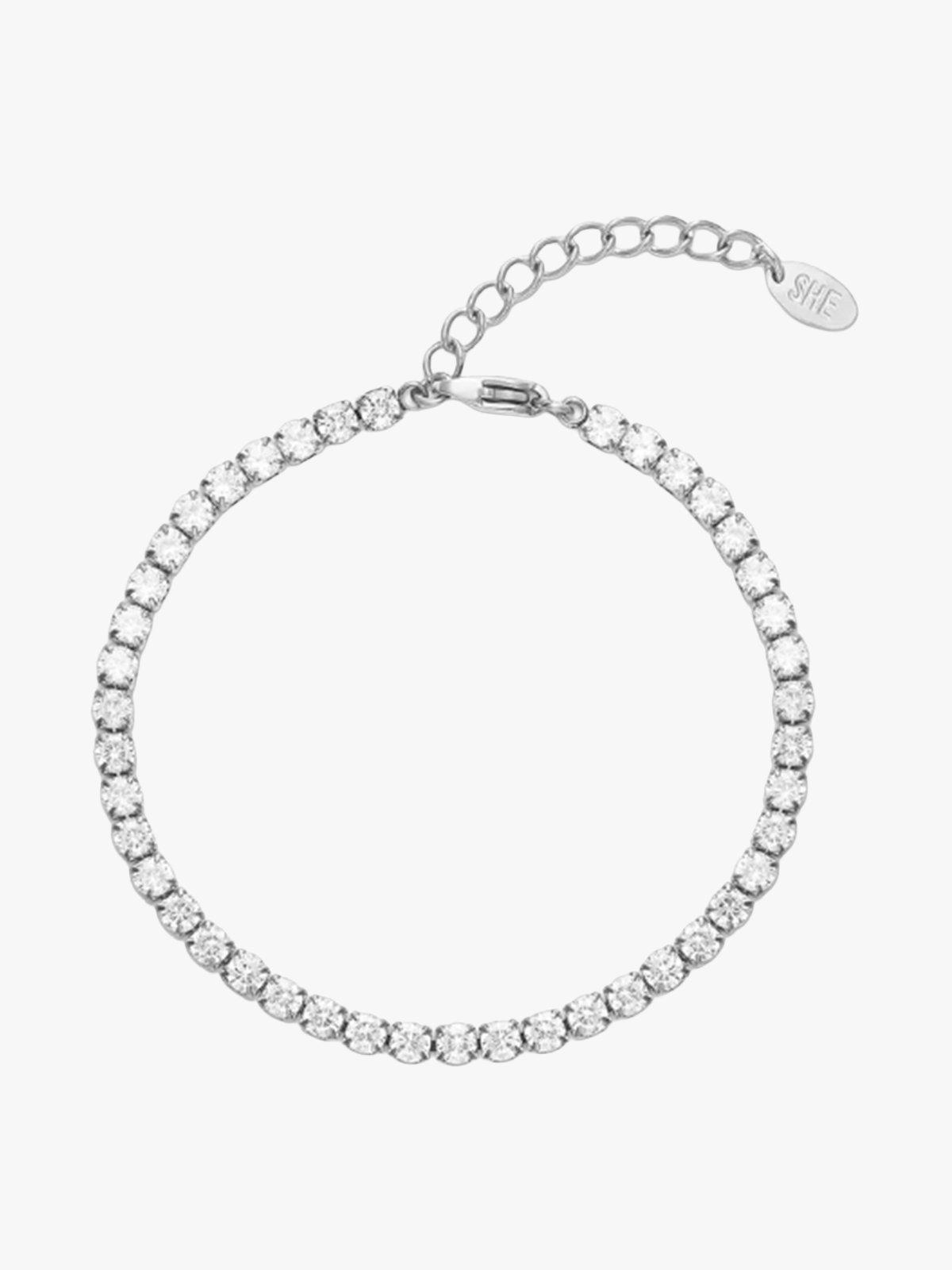 Who Is She Tennis Bracelet Silver