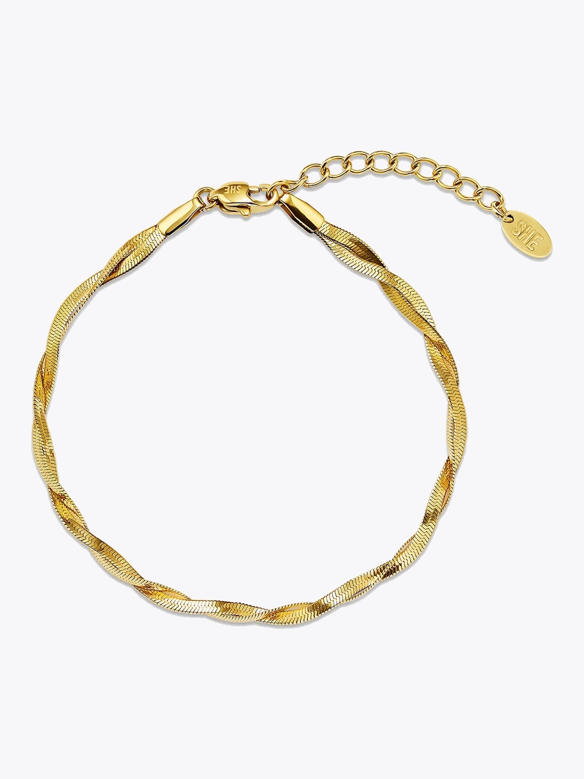 Who Is She Twisted Bone Bracelet Gold Gold