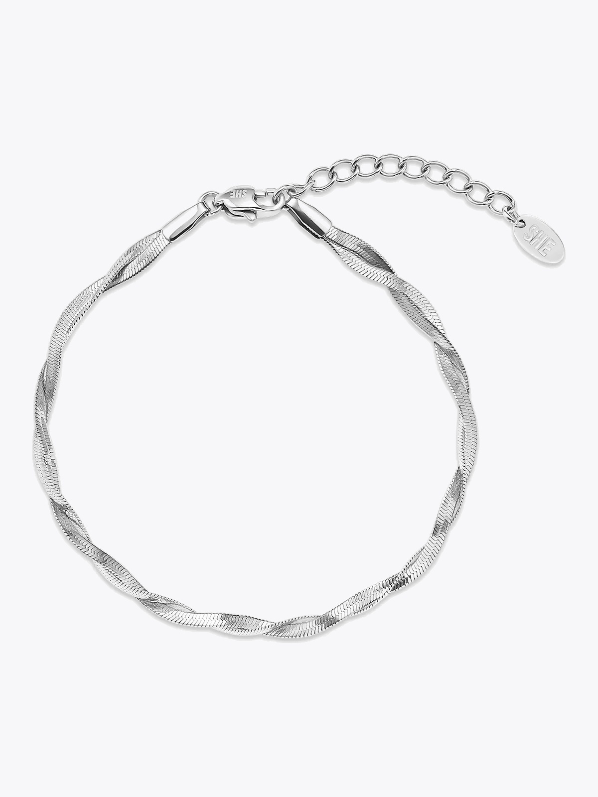 Who Is She Twisted Bone Bracelet Silver Silver