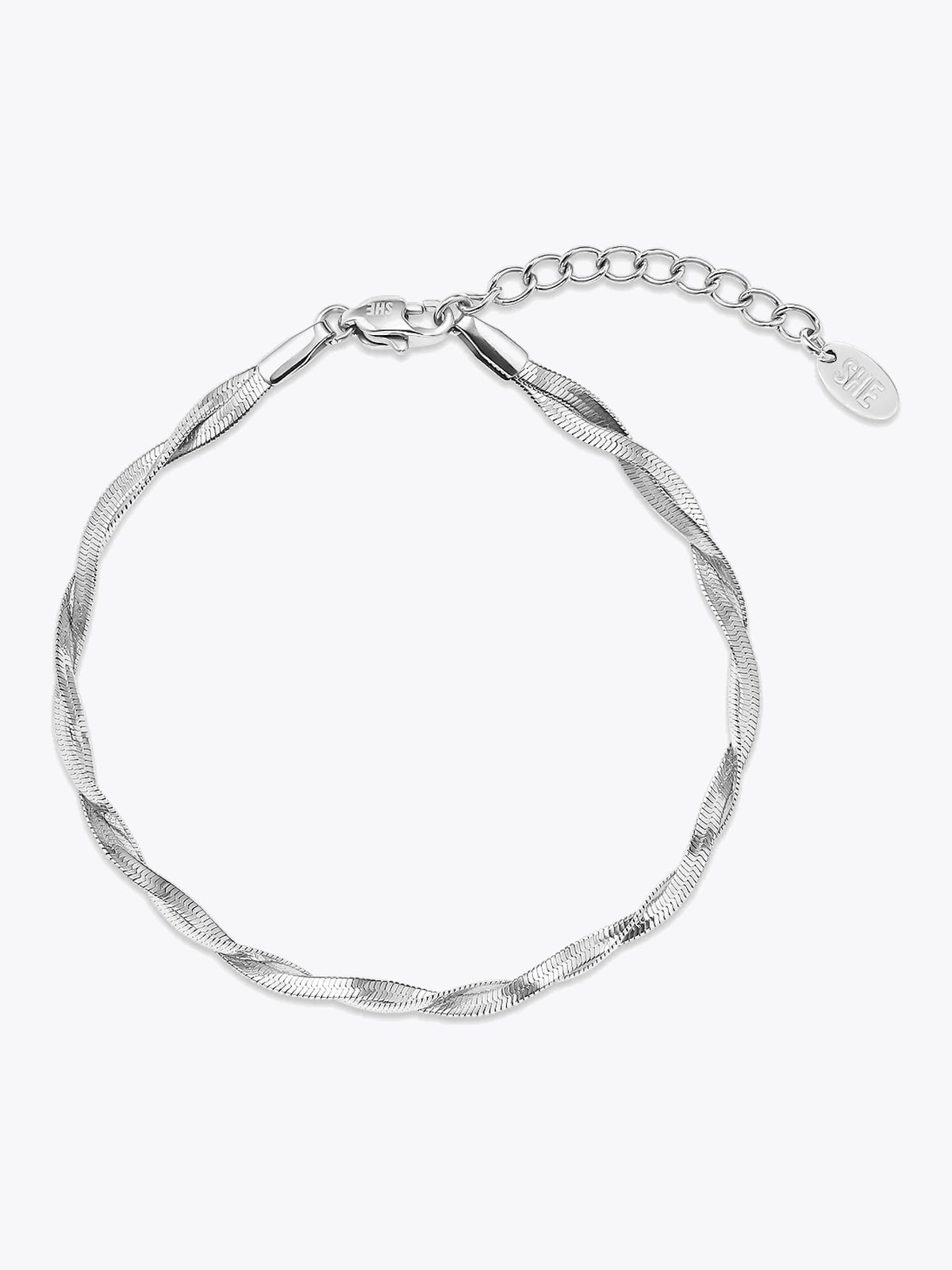 Who Is She Twisted Bone Bracelet Silver Silver