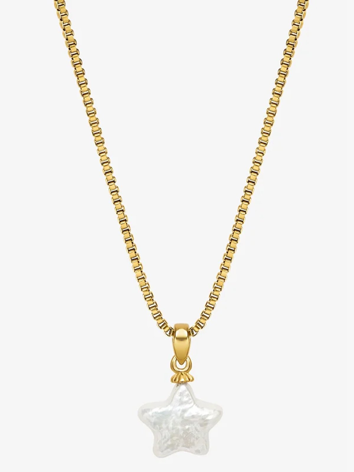 Who Is She Pearl Star Necklace Gold Gold