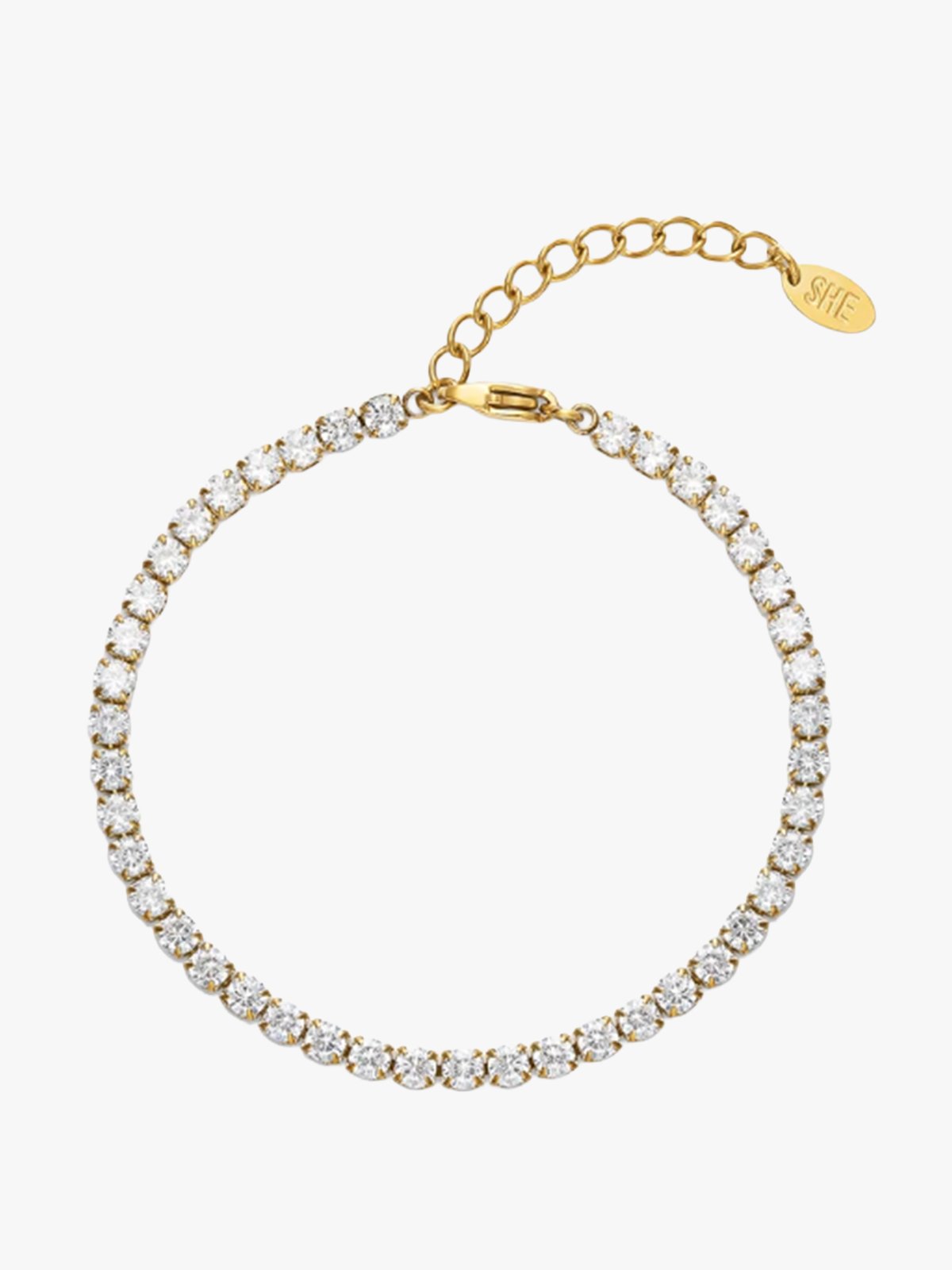 Who Is She Tennis Bracelet Gold