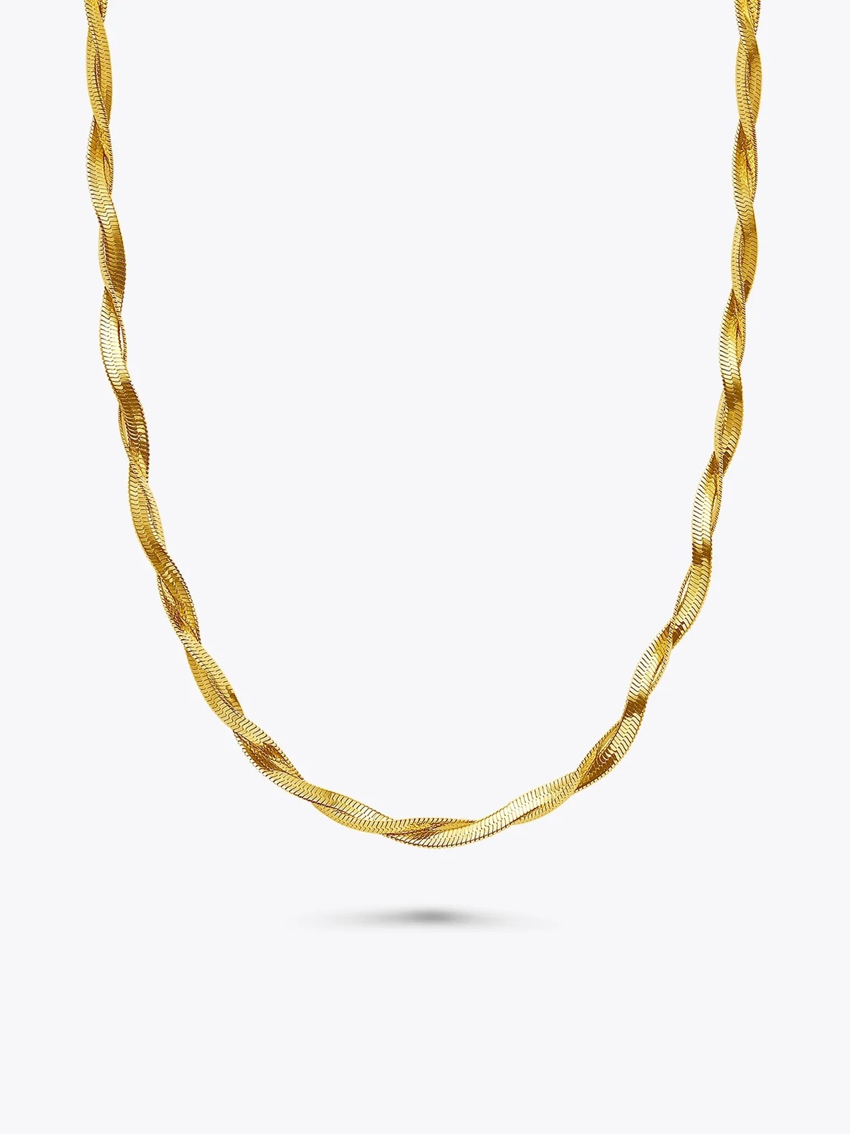 Who Is She Twisted Bone Chain Gold Gold